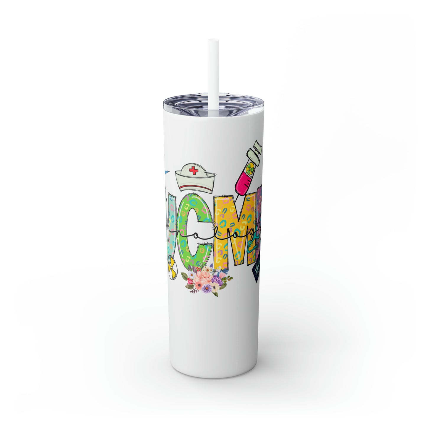 Skinny Tumbler with Straw, 20oz, NUCMED