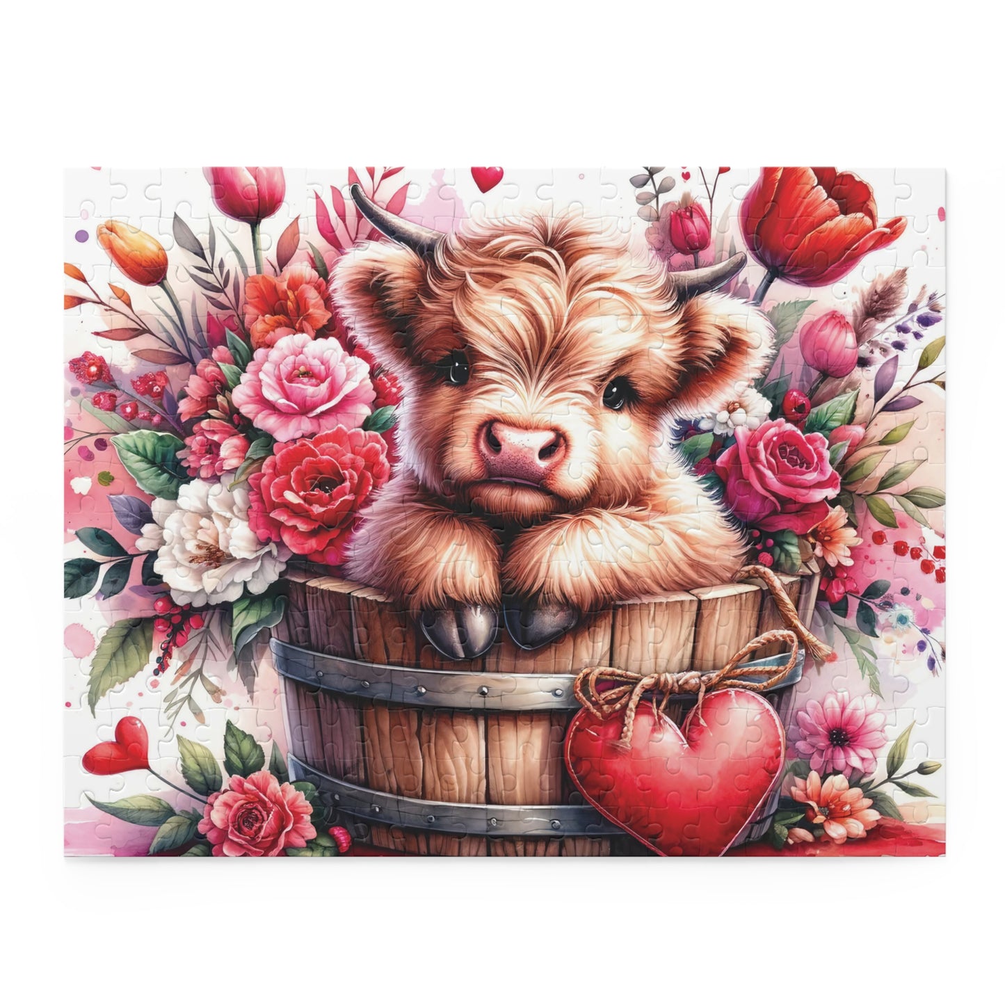 Personalised/Non-Personalised Puzzle, Highland Cow (120, 252, 500-Piece)