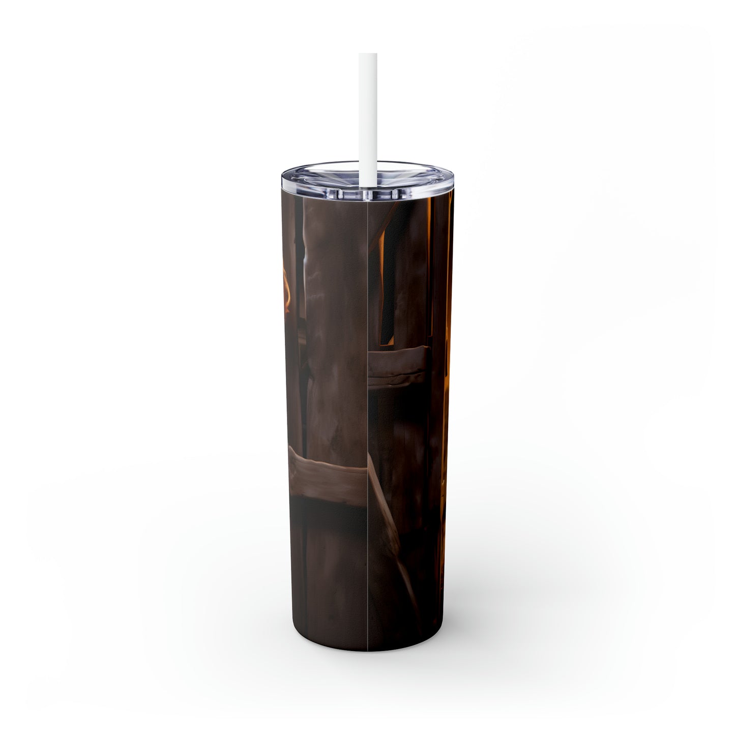 Skinny Tumbler with Straw, 20oz Highlander Cow