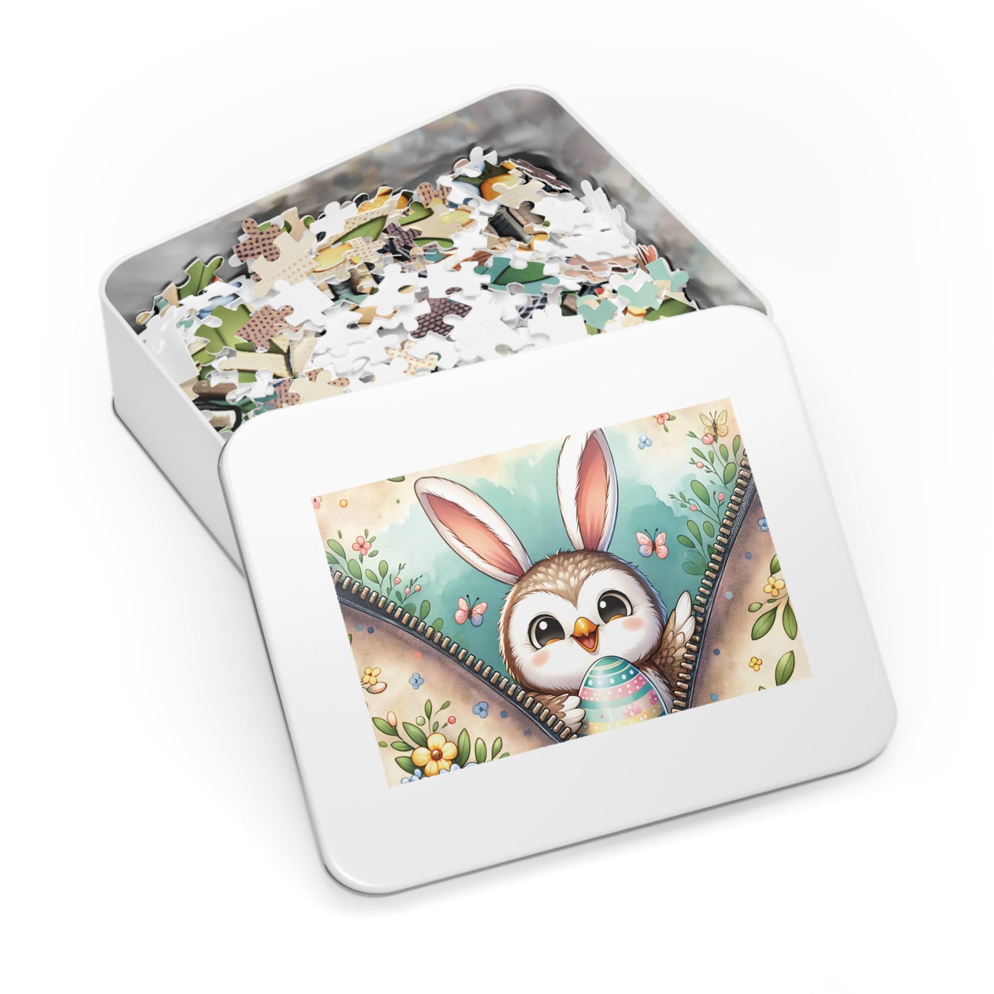 Jigsaw Puzzle, Easter, Owl with Bunny Ears, Personalised/Non-Personalised (30, 110, 252, 500,1000-Piece)