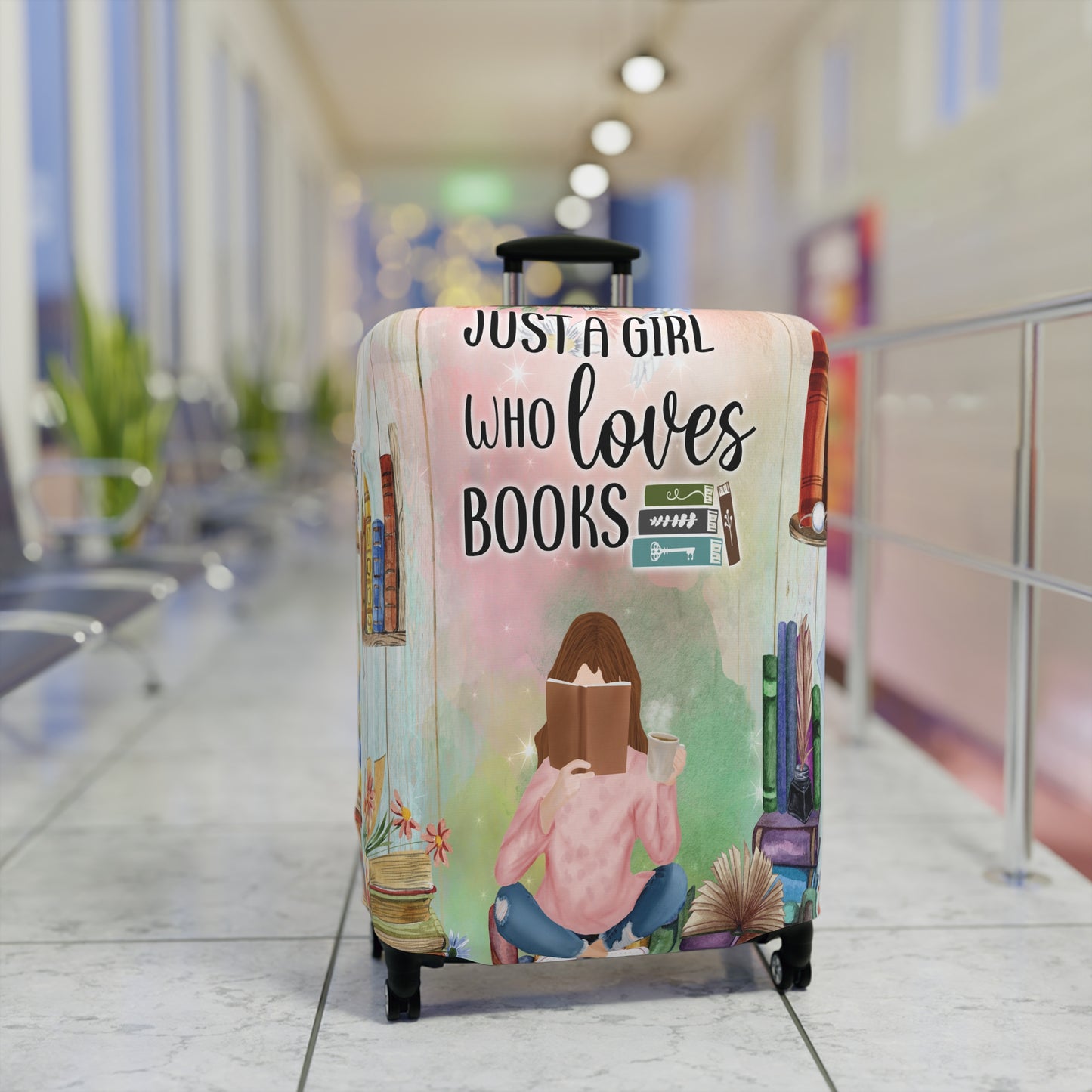 Luggage Cover, Just a Girl who Loves Books, awd-022