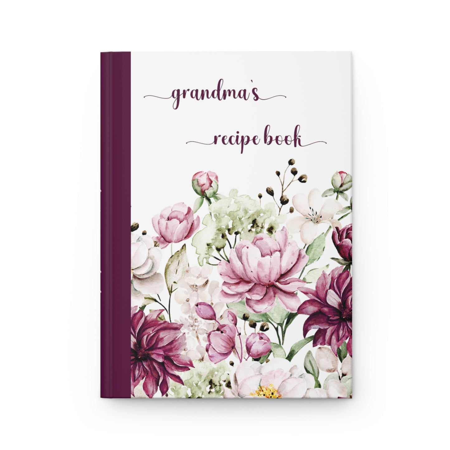 Personalised Hardcover Journal Matte, Wildflowers, Recipe Book