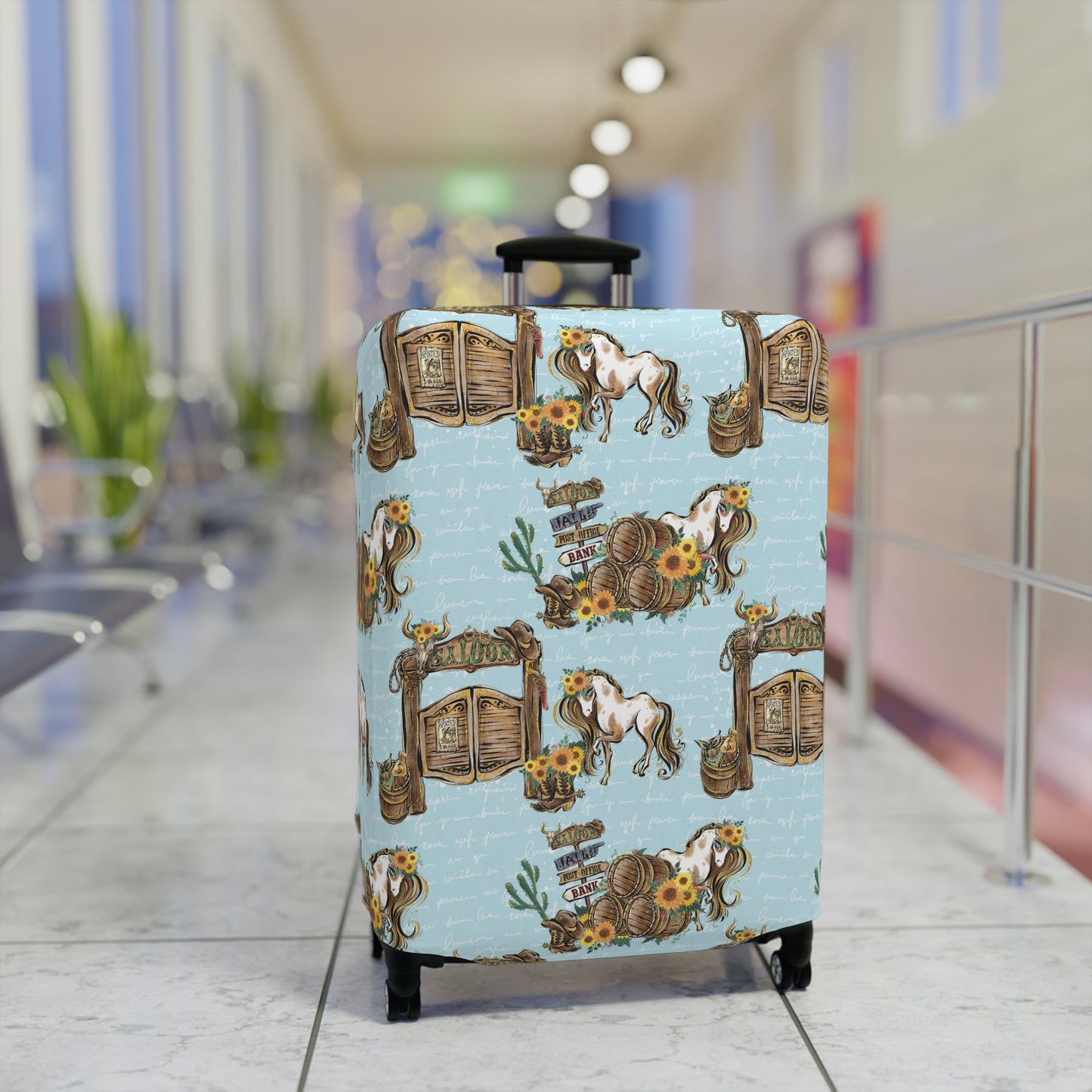 Luggage Cover, Howdy Cowboy Blue