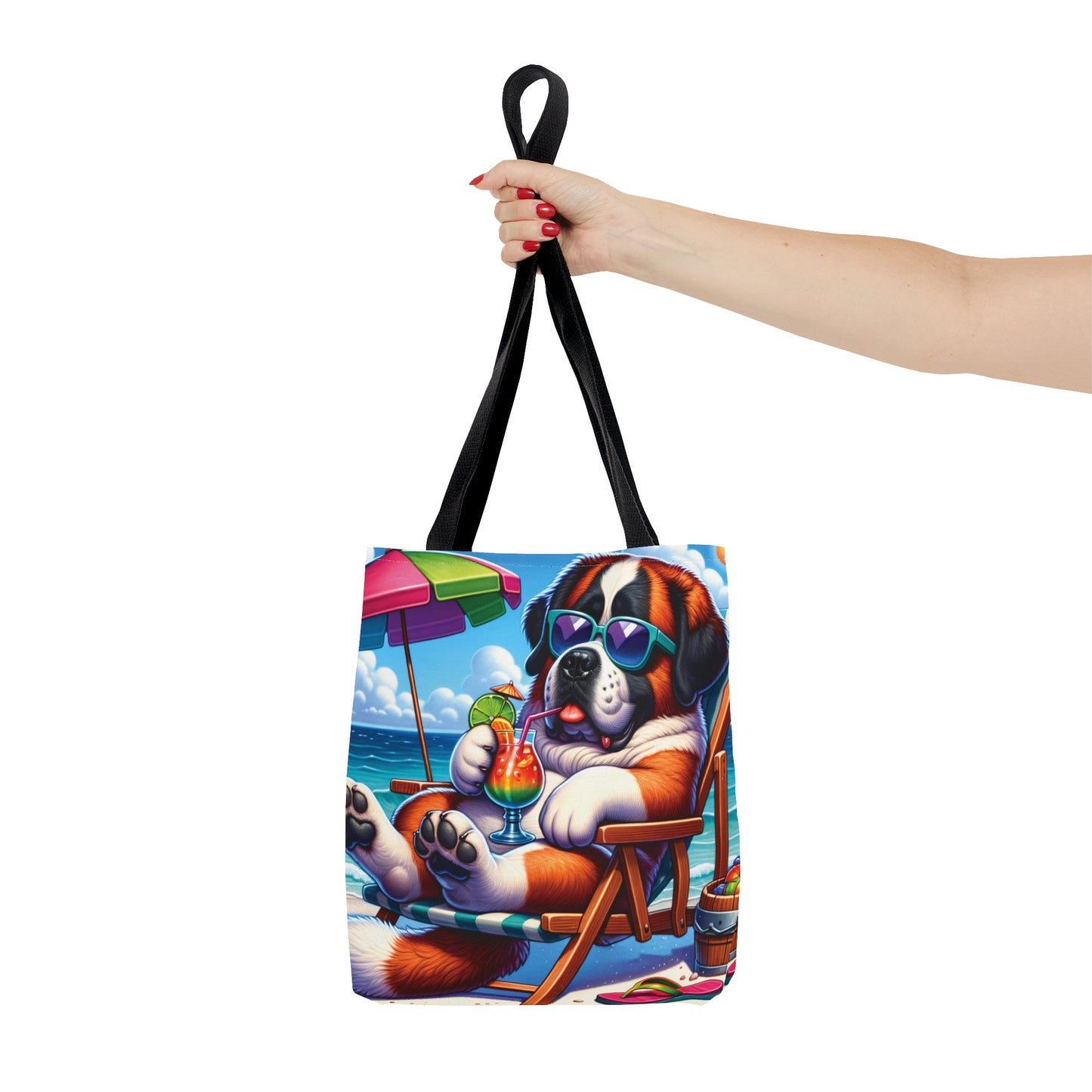 Tote Bag, Dog on Beach, St Bernard, Tote bag,  awd-1246