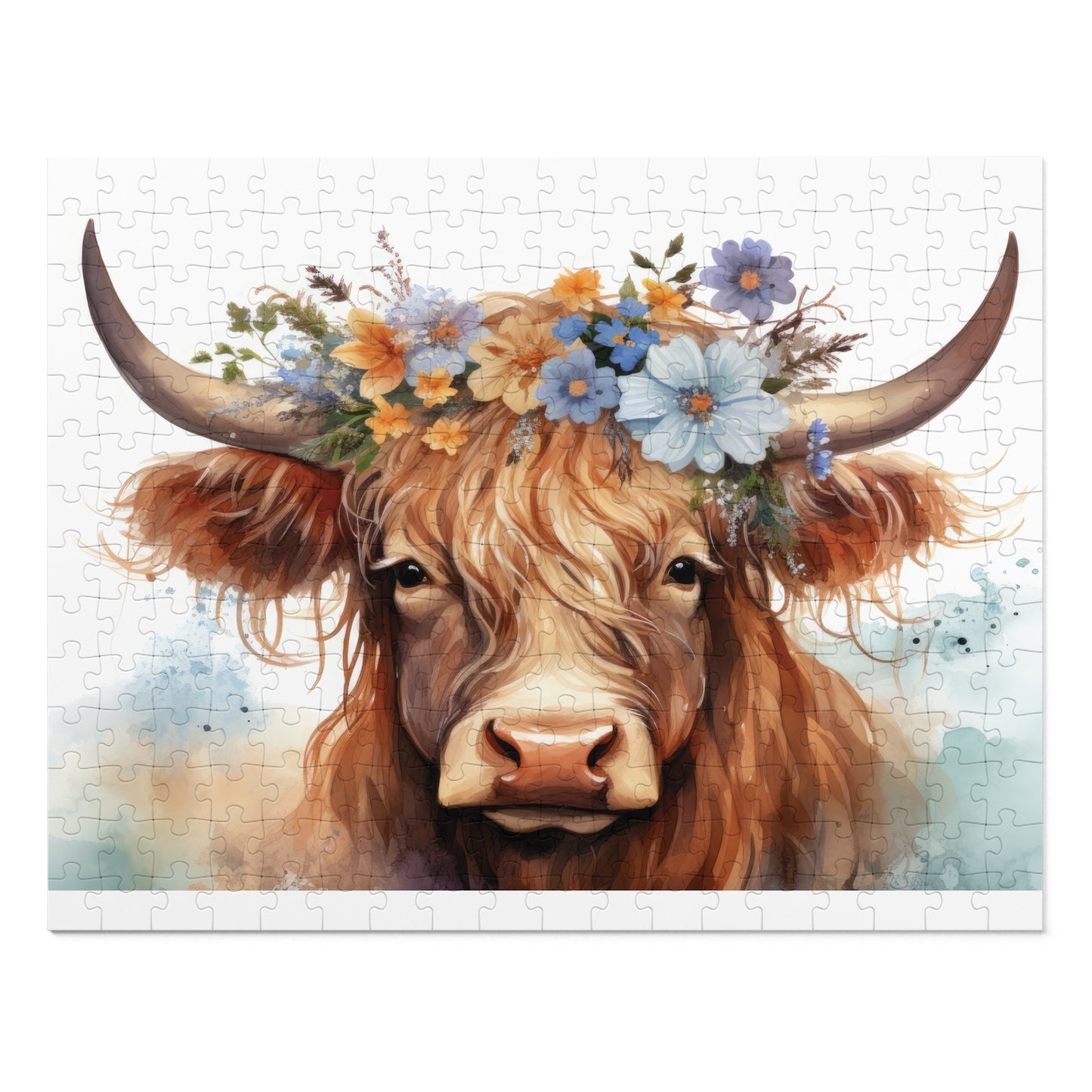 Jigsaw Puzzle, Highland Cow, Personalised/Non-Personalised (30, 110, 252, 500,1000-Piece)