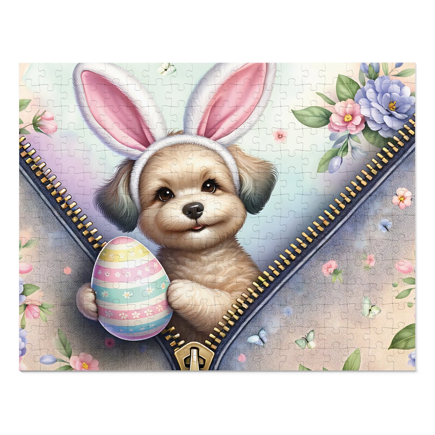 Jigsaw Puzzle, Easter, Dog with Bunny Ears, Personalised/Non-Personalised (30, 110, 252, 500,1000-Piece) Awd-1310