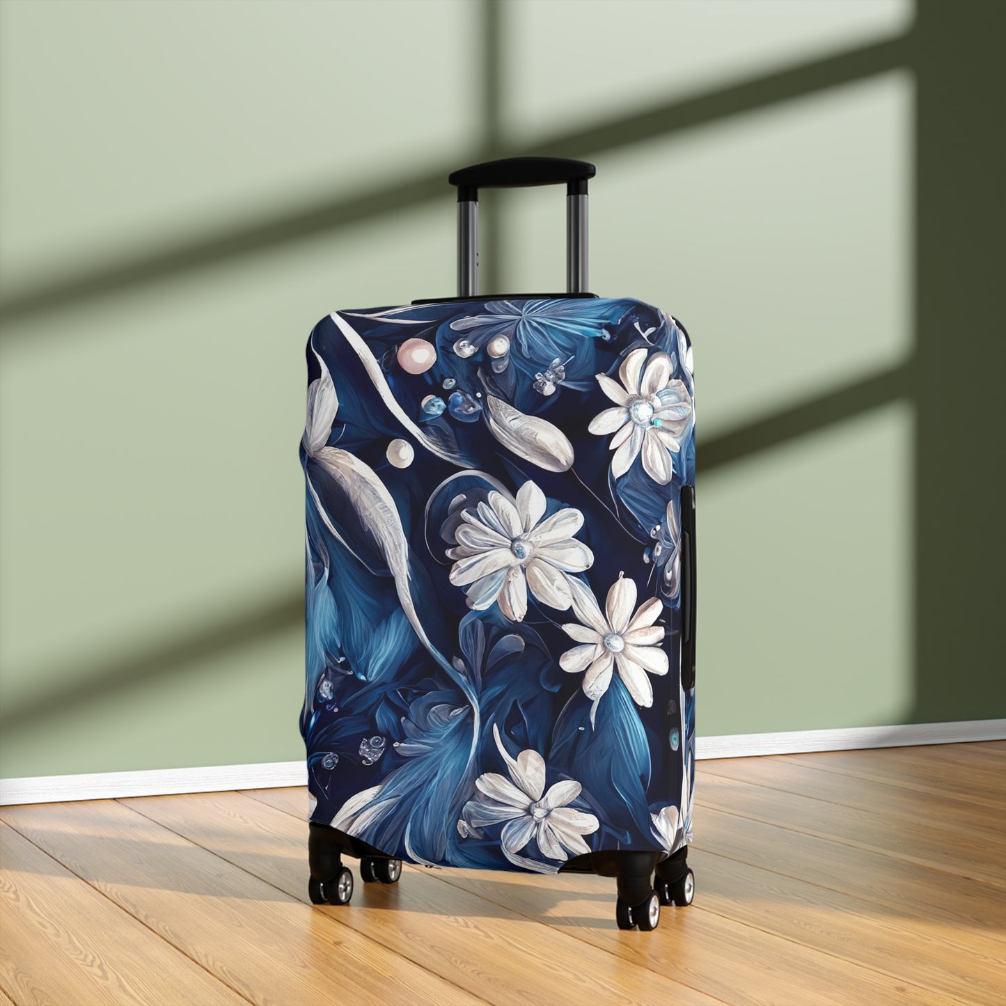 Luggage Cover, Blue Floral