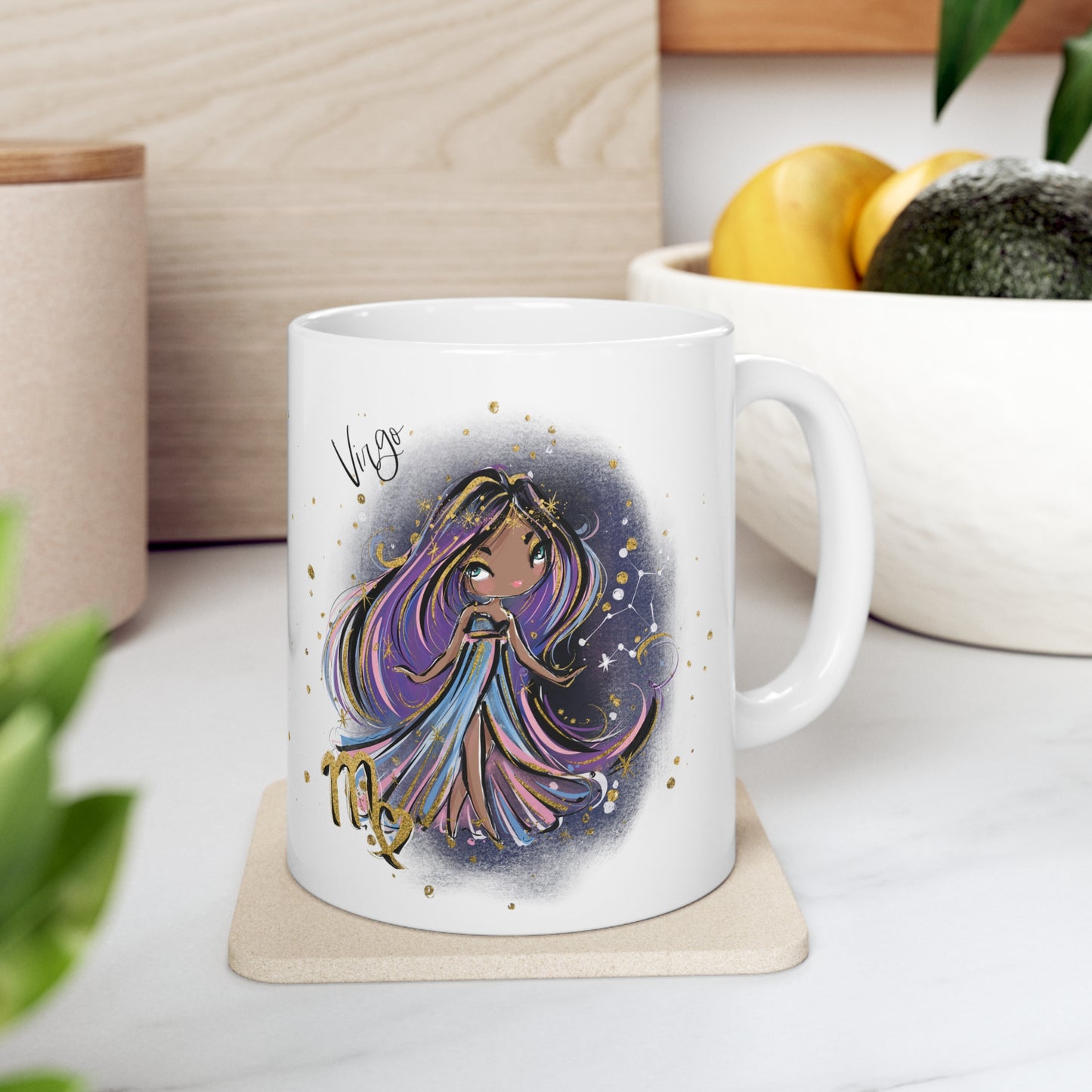 Personalised/Non Personalised Zodiac Sign, Virgo, Ceramic Mug 11oz