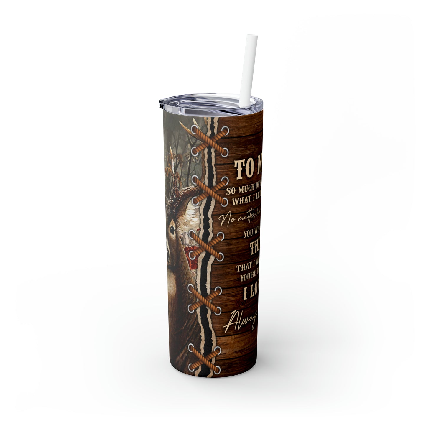 Skinny Tumbler with Straw, 20oz, Dad Quote