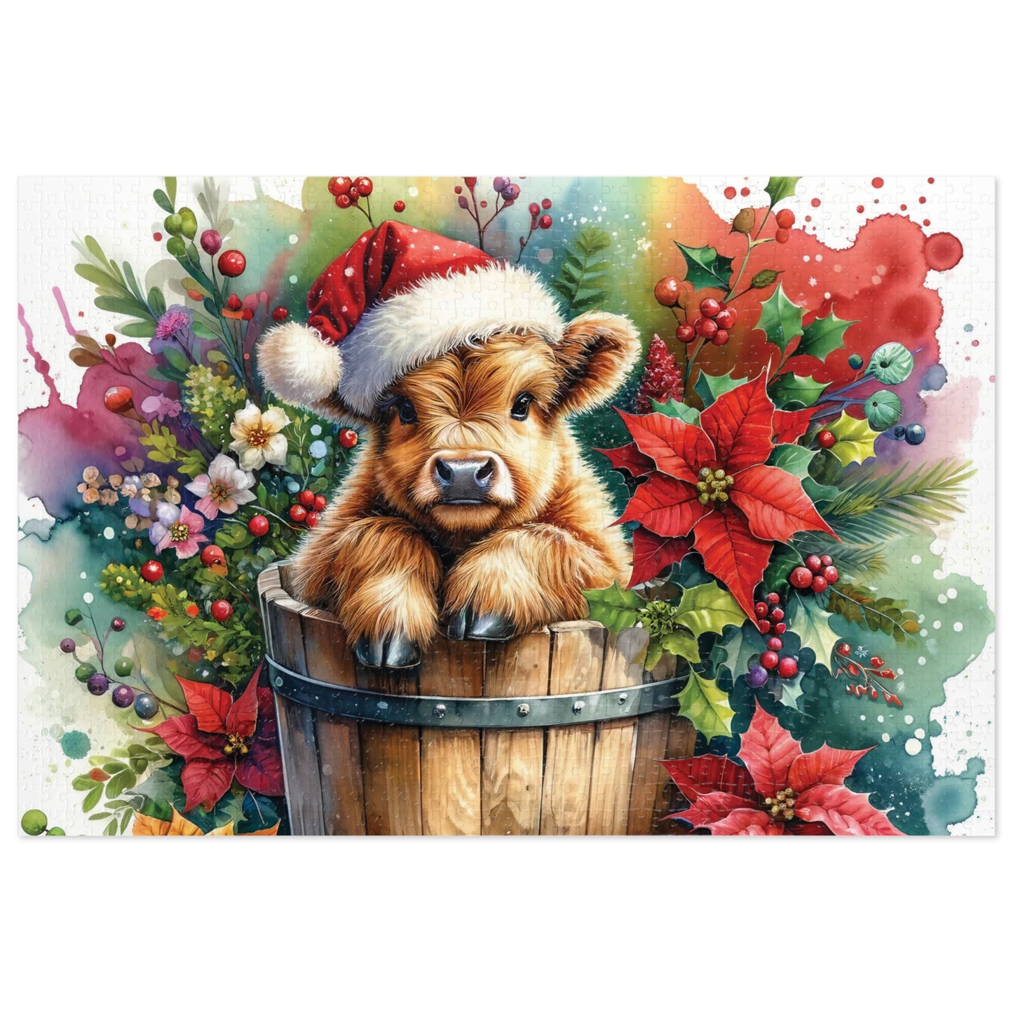 Jigsaw Puzzle, Highland Cow, Personalised/Non-Personalised (30, 110, 252, 500,1000-Piece)