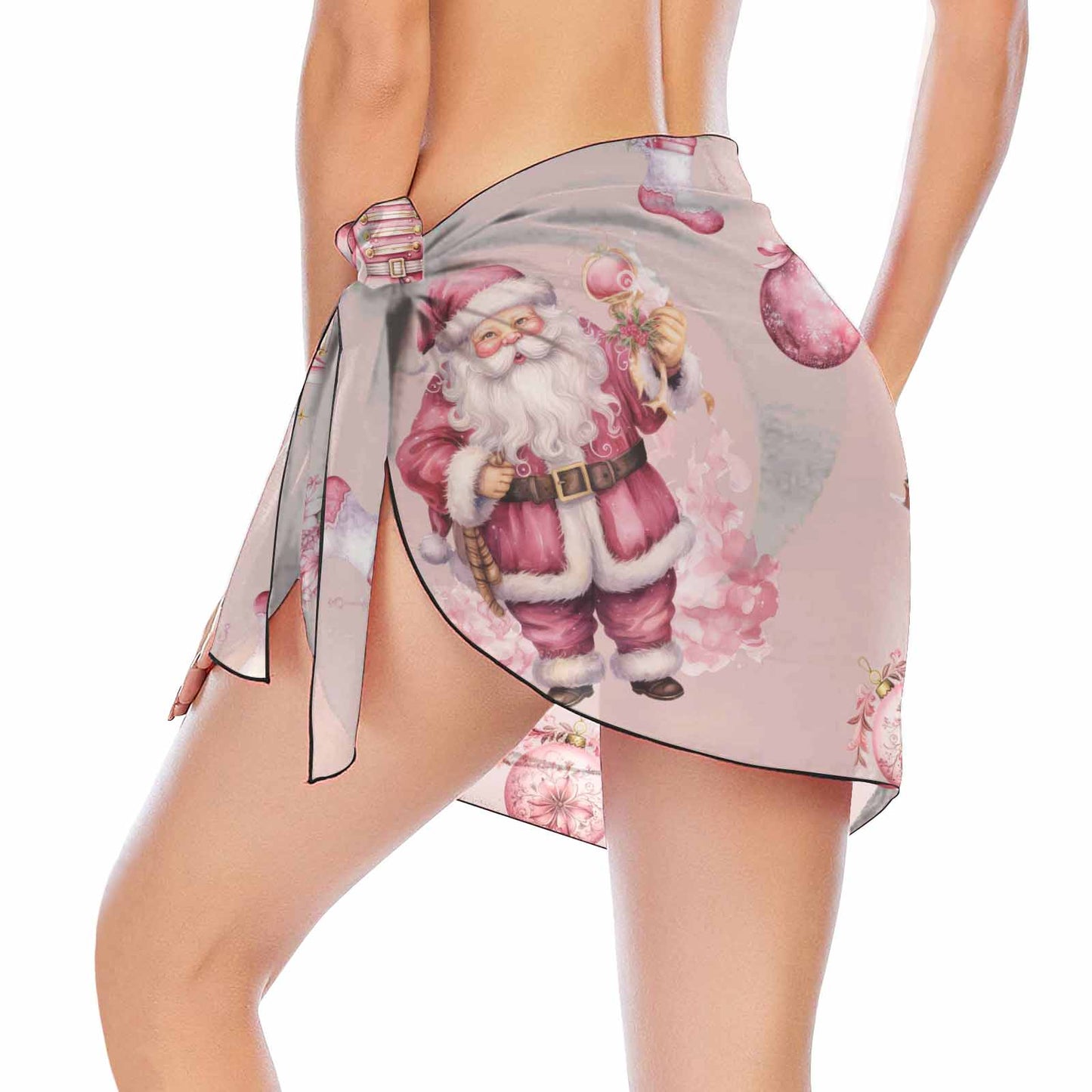 Pink Christmas 50  Women's Beach Sarong Wrap