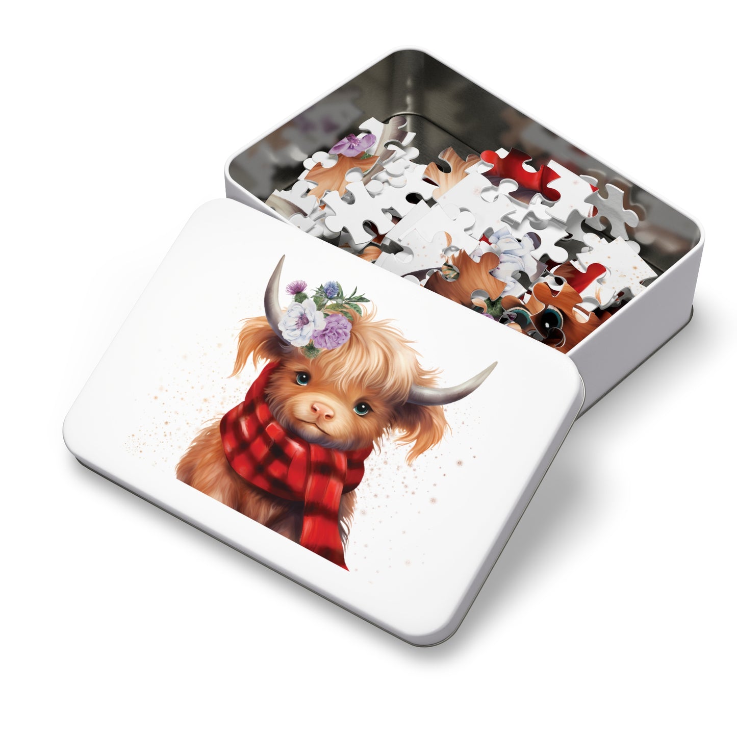 Puzzle, Highland Cow, Personalised/Non-Personalised (30, 110, 252, 500,1000-Piece) Awd-553