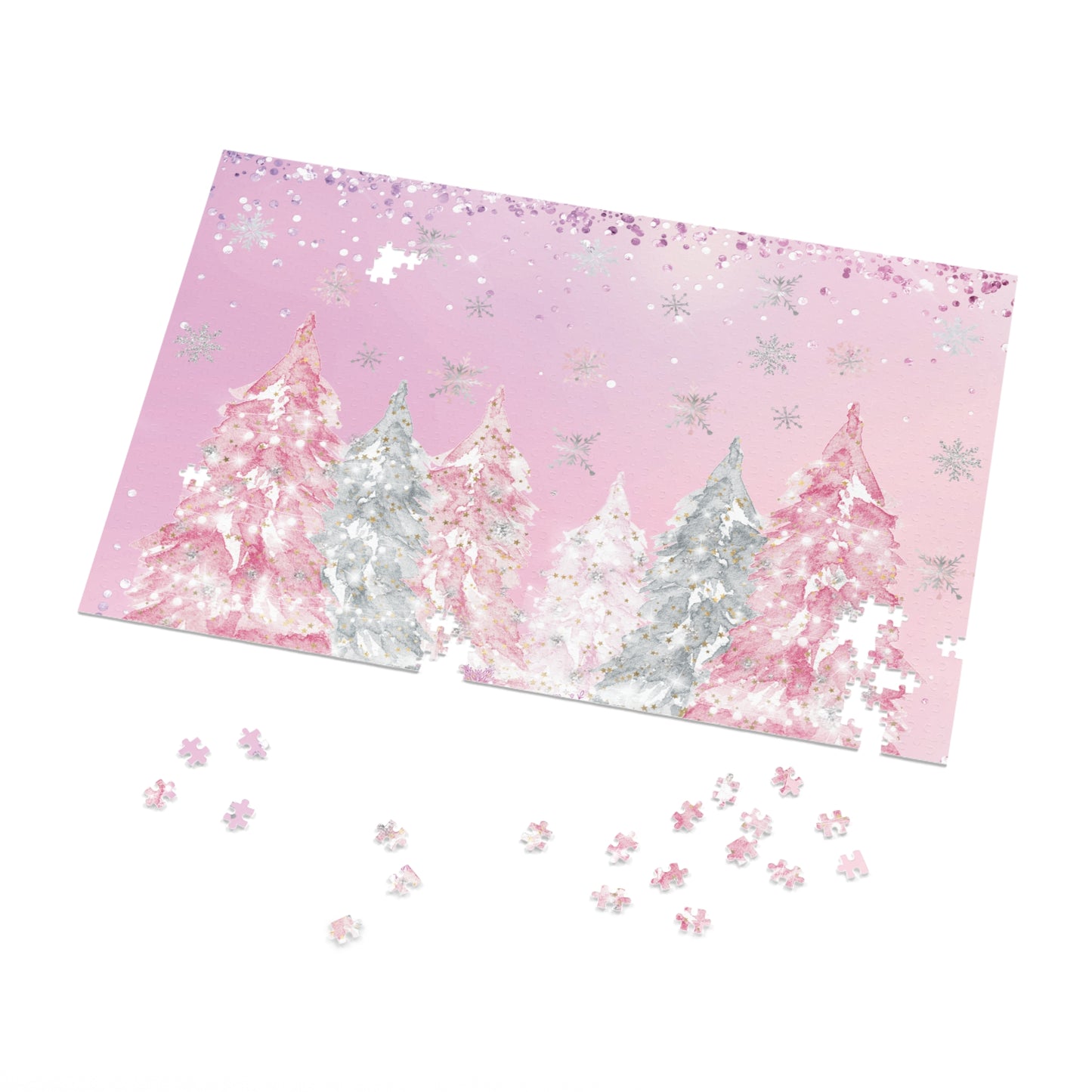 Puzzle, Christmas Trees, Personalised/Non-Personalised (30, 110, 252, 500,1000-Piece)