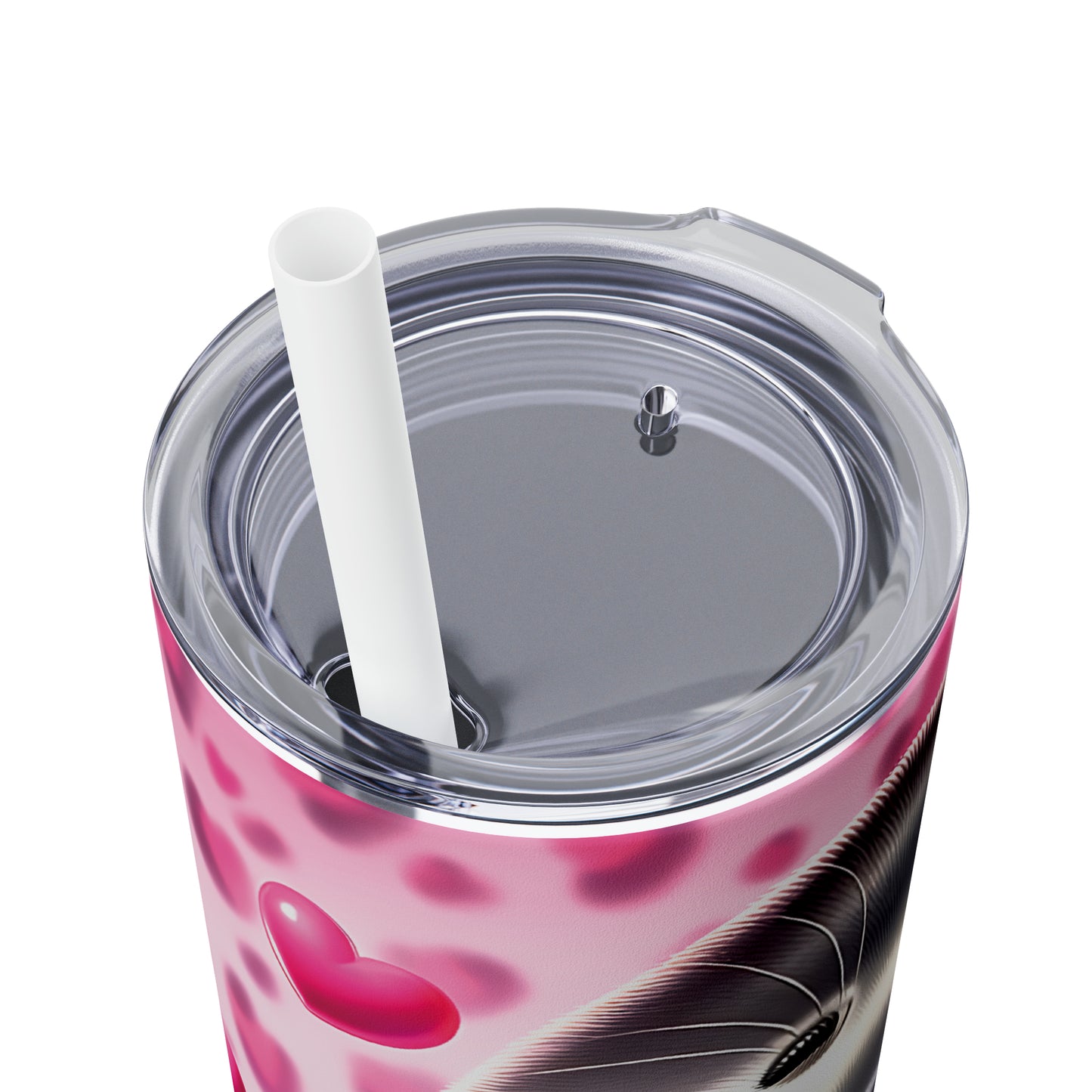 Skinny Tumbler with Straw, 20oz, Seal, Valentines Day