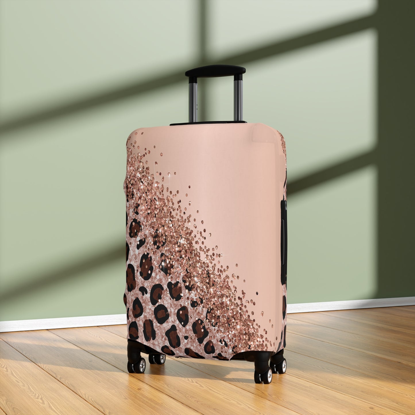 Luggage Cover, Leopard Print, Rose Gold, awd-1659