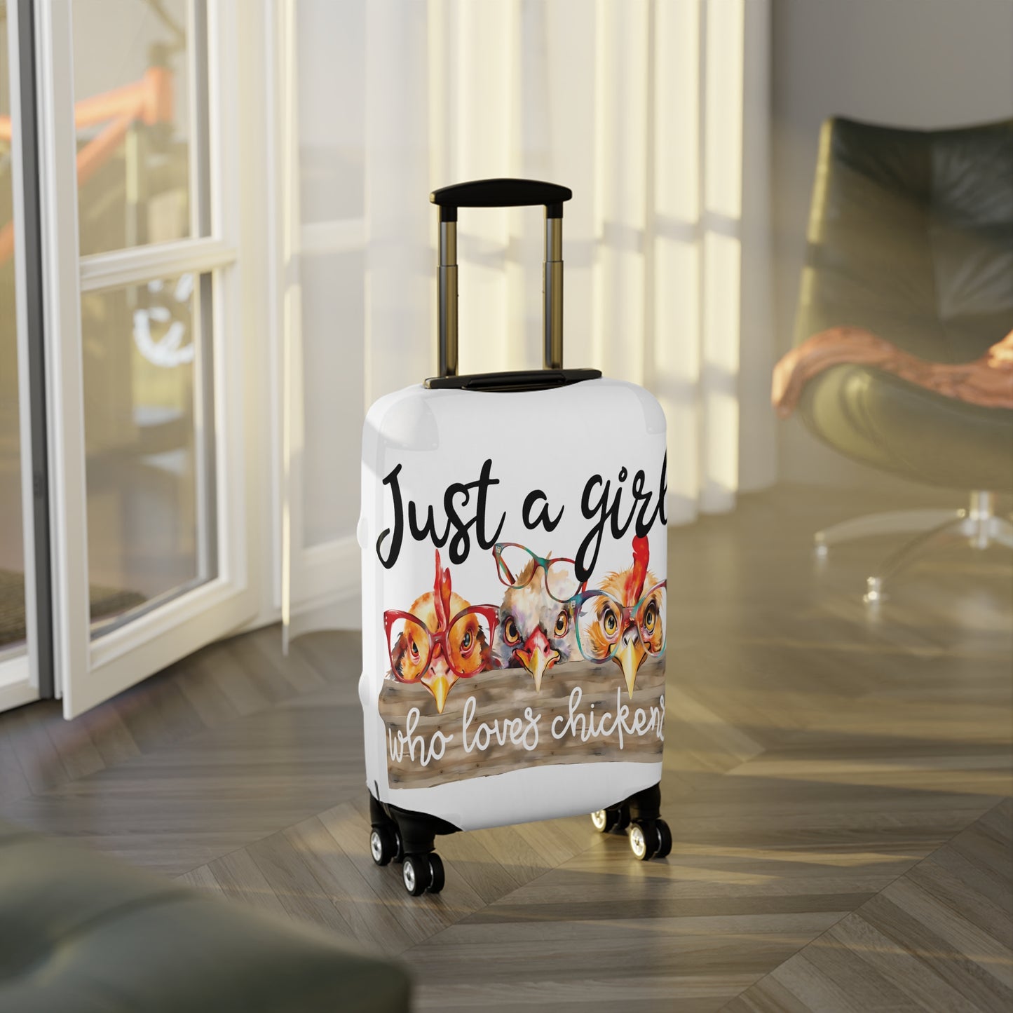 Luggage Cover, Just a Girl who Loves Chickens, awd-1175