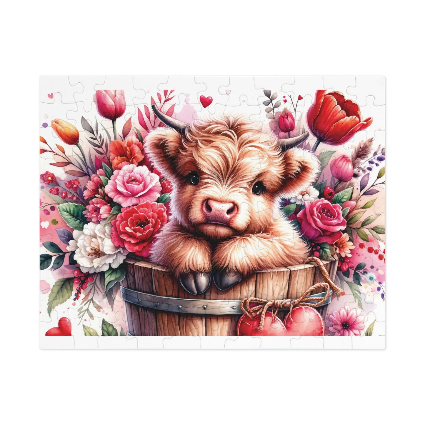 Jigsaw Puzzle, Highland Cow, Personalised/Non-Personalised (30, 110, 252, 500,1000-Piece)