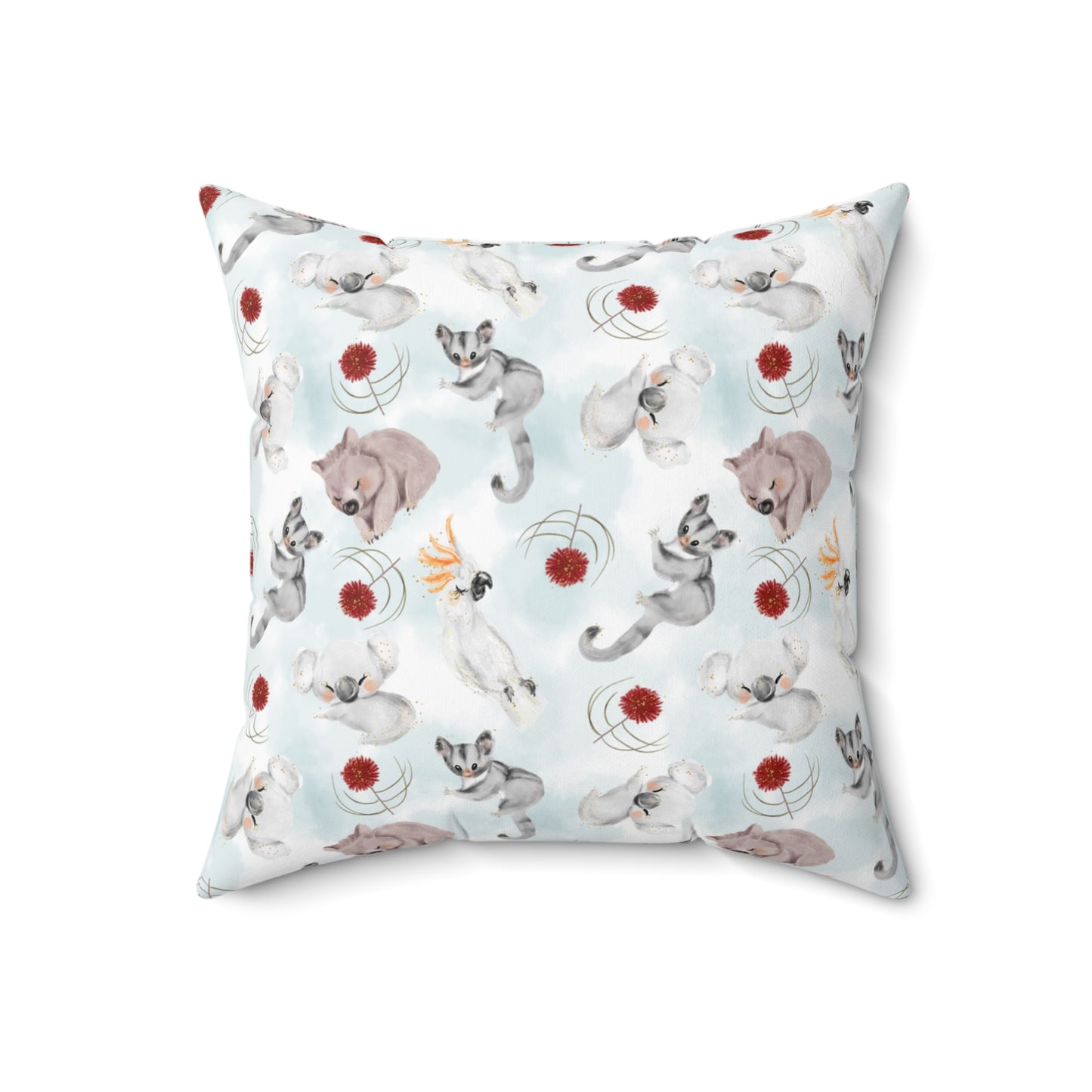 Spun Polyester Square Pillow, Australian Animals