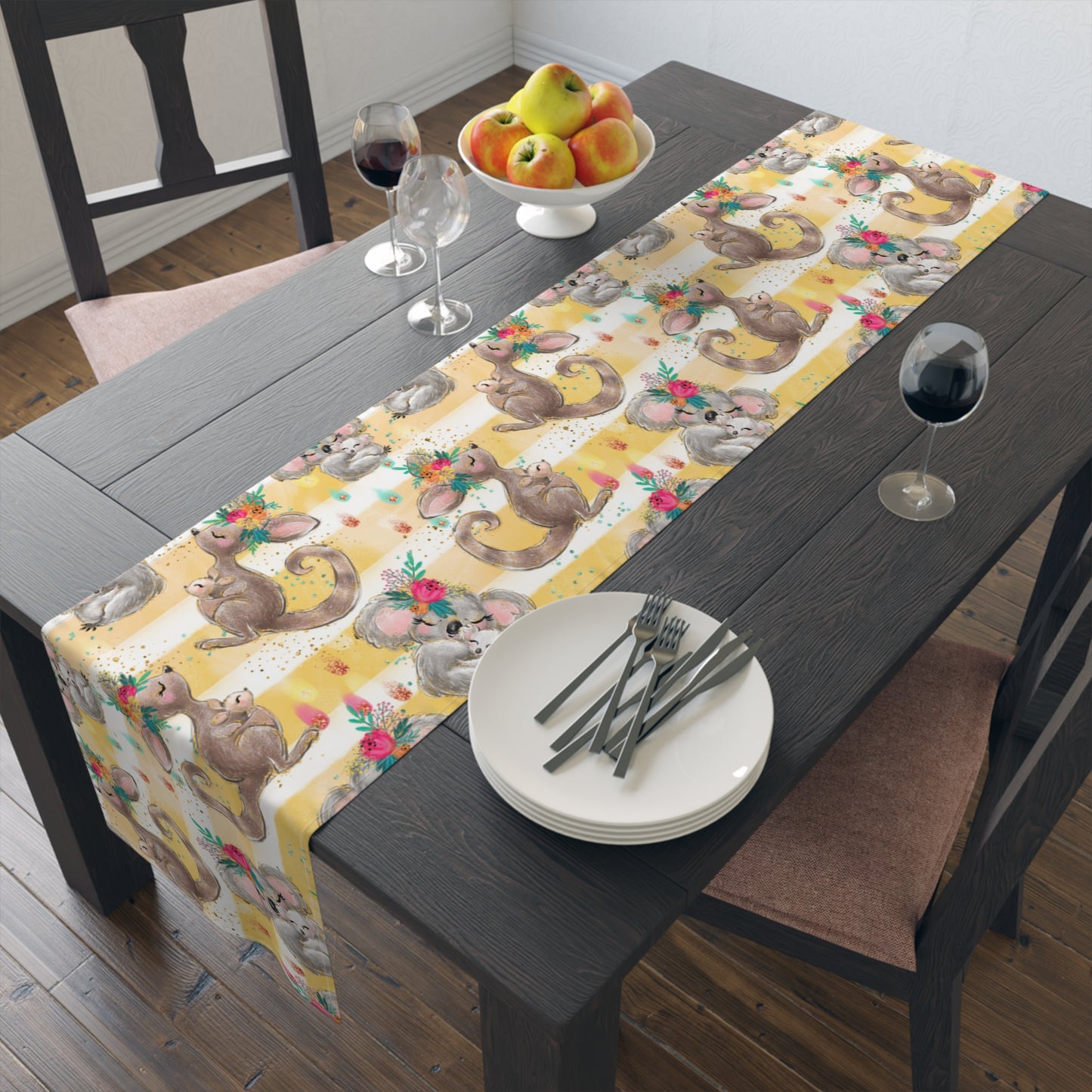 Australian Animals Table Runner, Cotton Twill and Poly Available