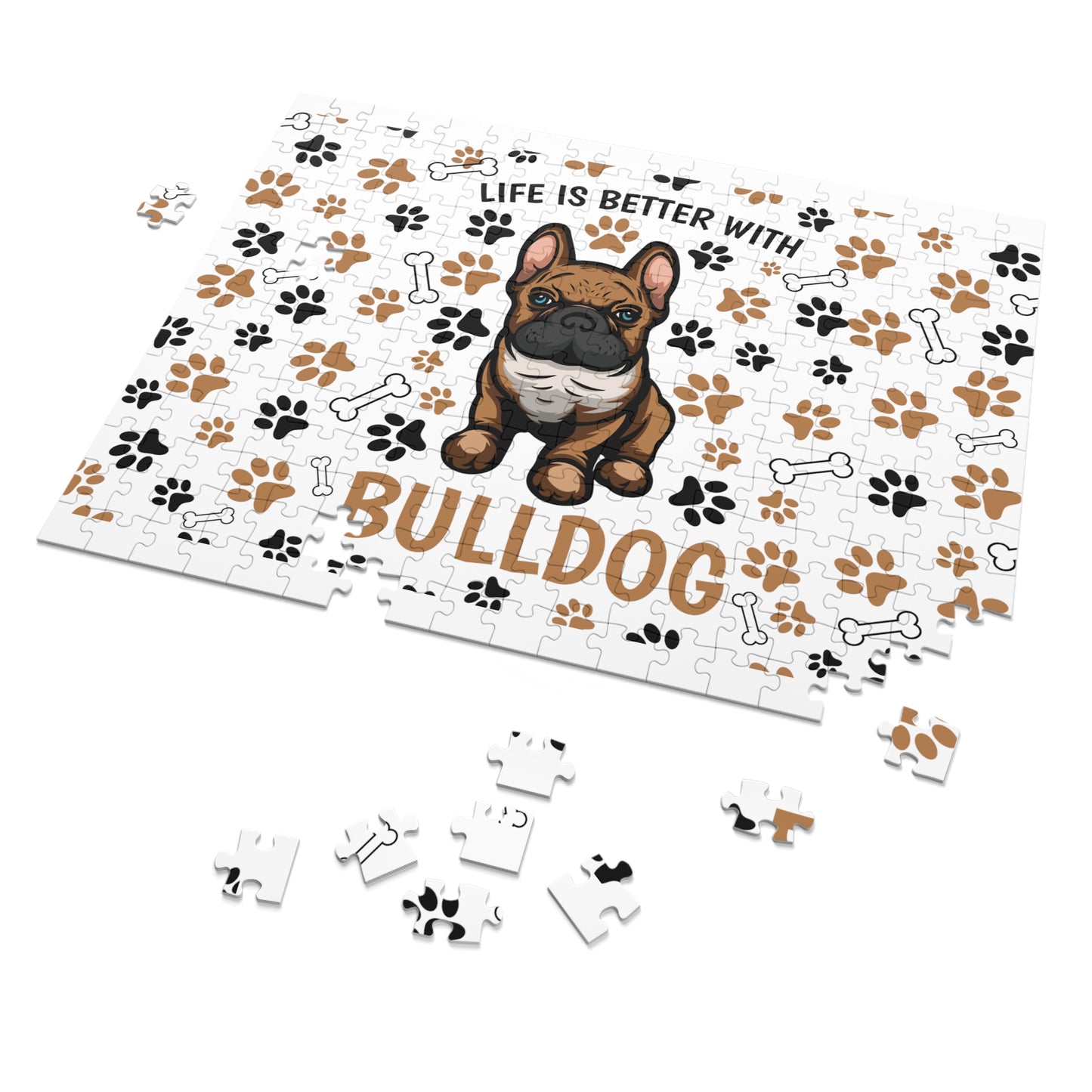 Puzzle, Life is Better with a Bulldog , Personalised/Non-Personalised (30, 110, 252, 500,1000-Piece) awd-609