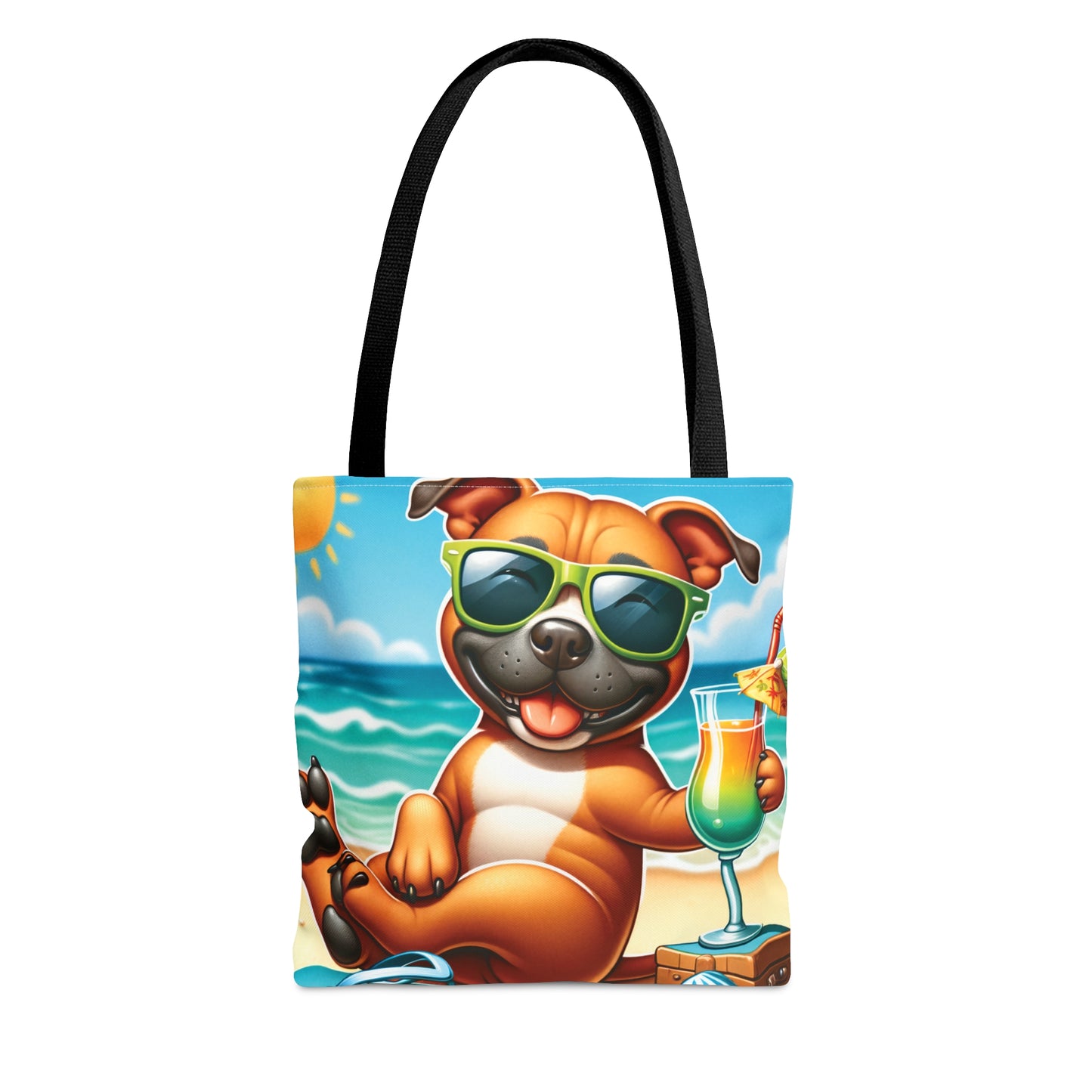 Tote Bag, Dog on Beach, Stafford, Tote bag, awd-1246