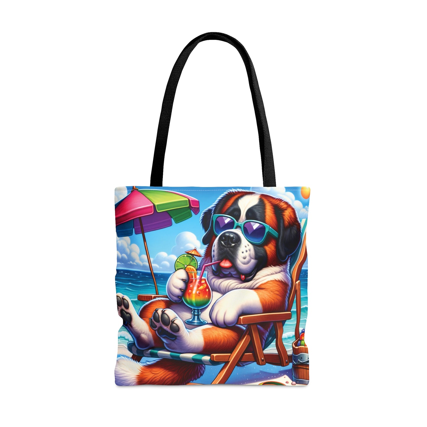 Tote Bag, Dog on Beach, St Bernard, Tote bag,  awd-1246