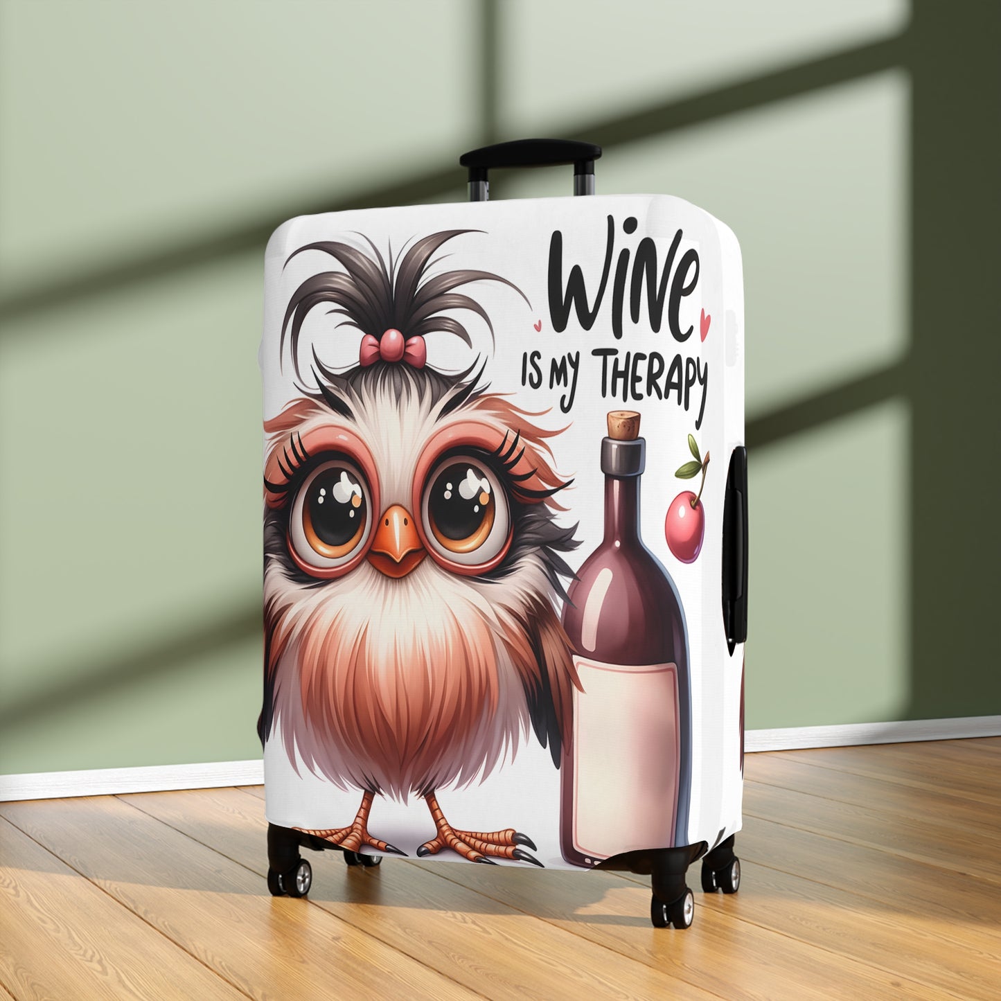 Luggage Cover, Wine Bird, Wine is my Therapy, awd-00033