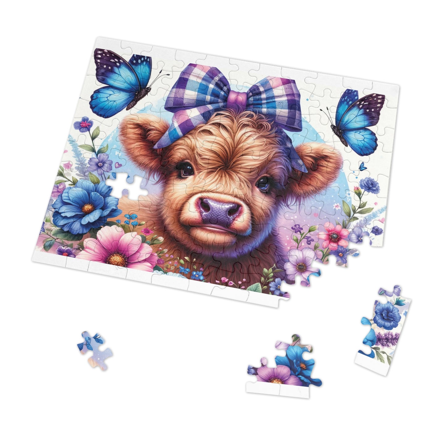 Jigsaw Puzzle, Highland Cow, Personalised/Non-Personalised (30, 110, 252, 500,1000-Piece)