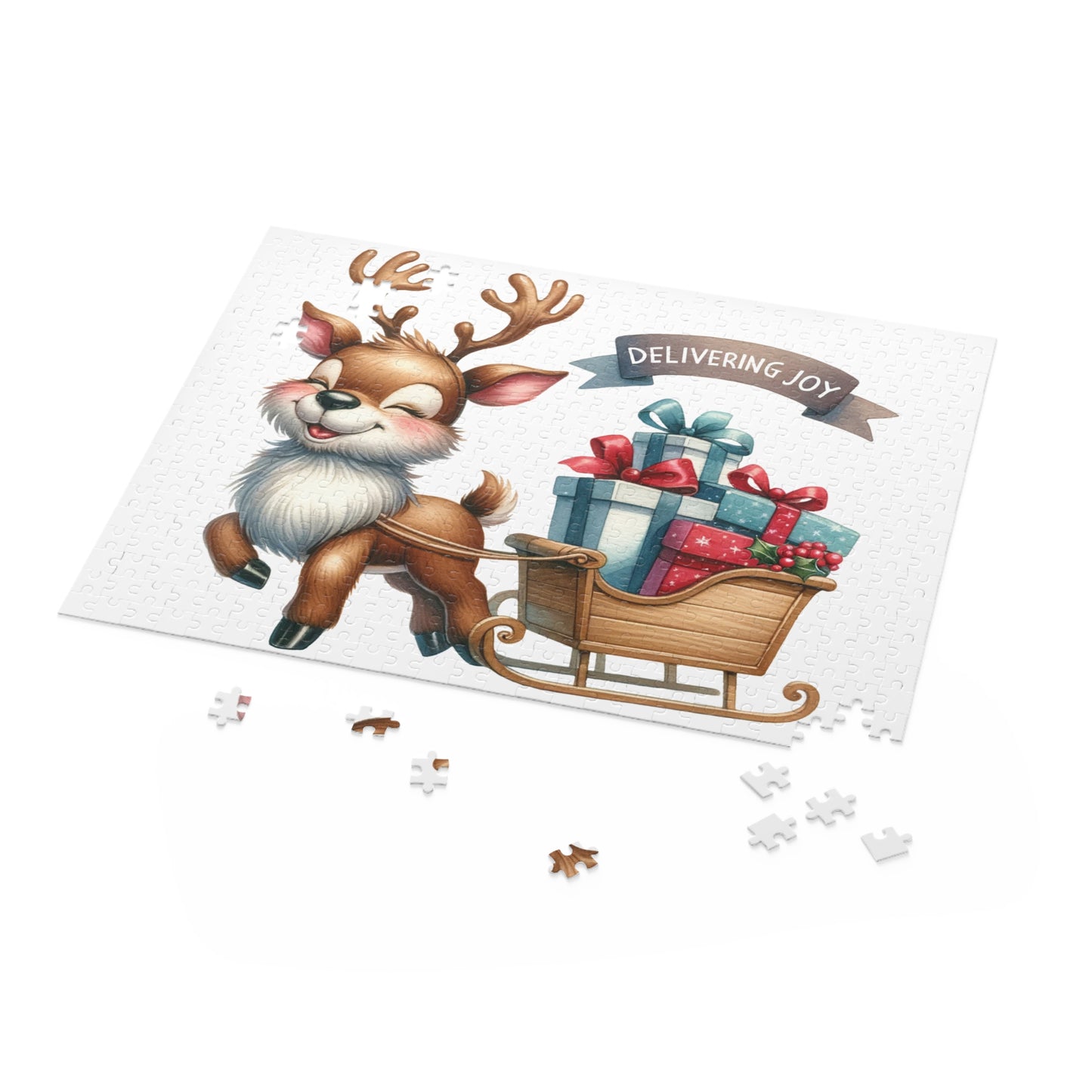 Personalised/Non-Personalised Puzzle, Christmas Reindeer (120, 252, 500-Piece)