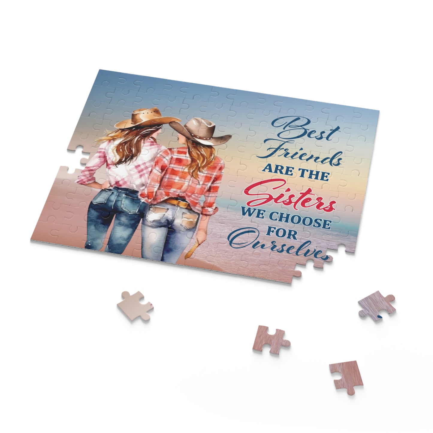 Personalised/Non-Personalised Puzzle, Country & Western, Best Friends (120, 252, 500-Piece)