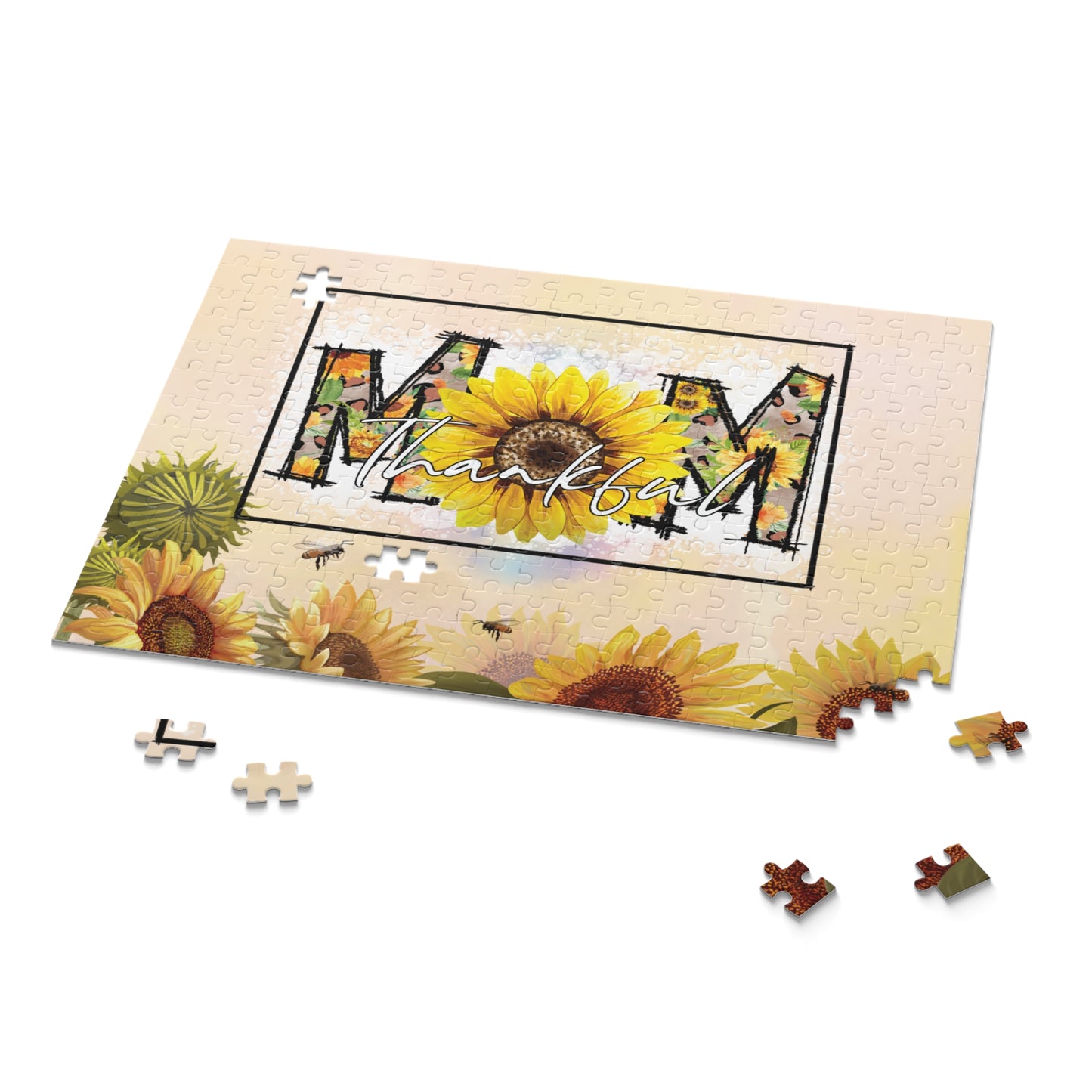 Personalised/Non-Personalised Puzzle, Sunflowers, Mum, Mom (120, 252, 500-Piece)