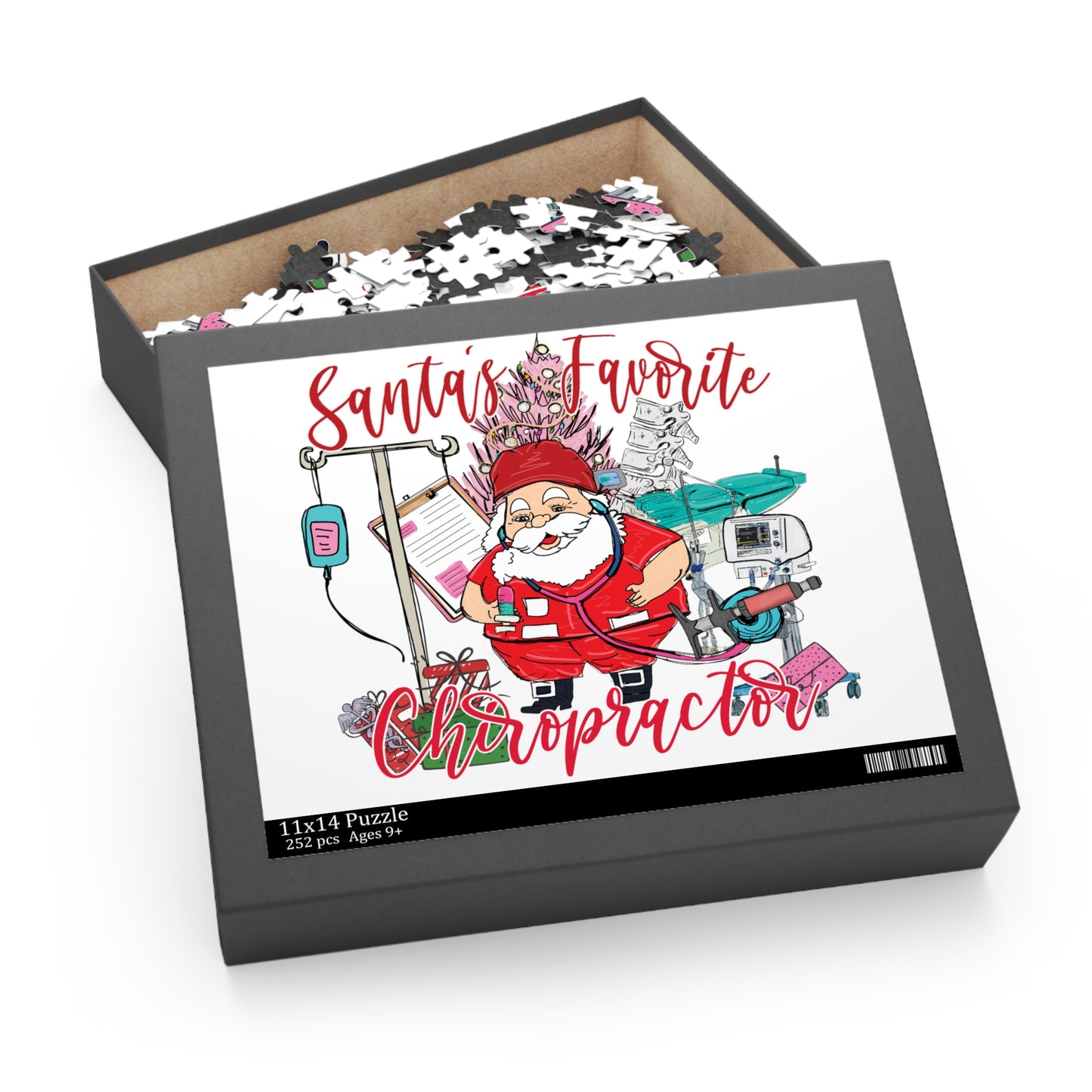 Personalised/Non-Personalised Puzzle, Santa's Favorite Chiropractor (120, 252, 500-Piece)