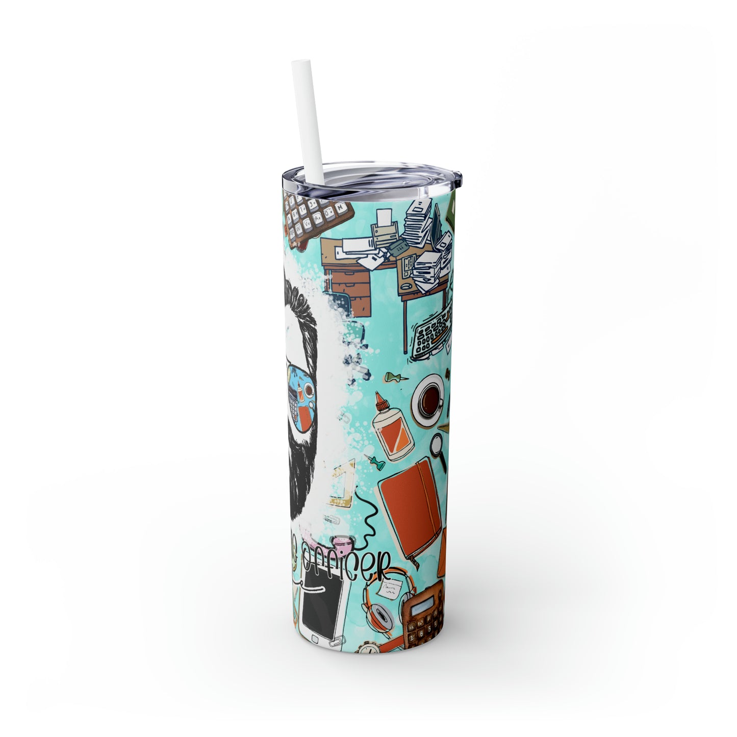 Skinny Tumbler with Straw, 20oz, Accounting Officer