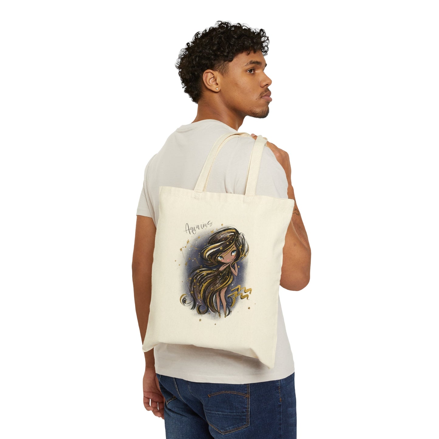 Canvas Tote Bag, Zodiac, Aquarius