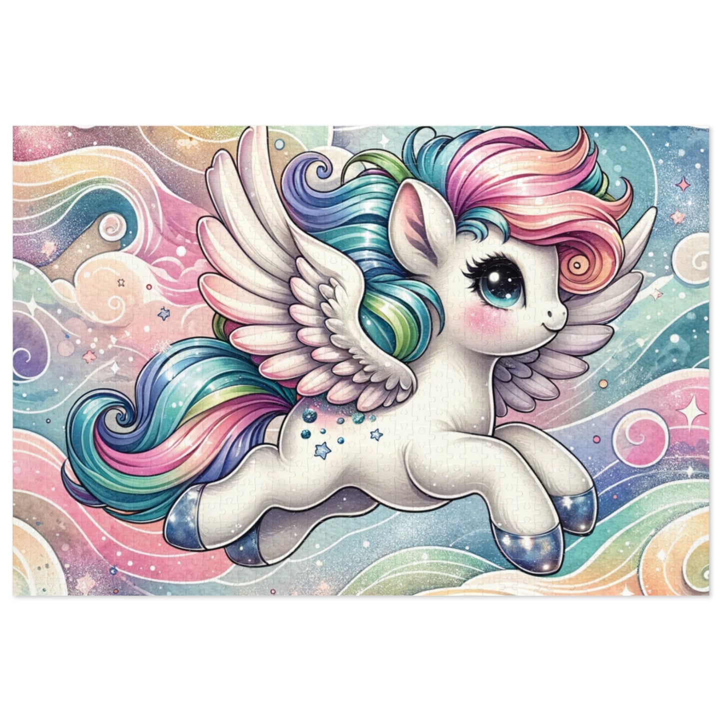 Puzzle, Rainbow Unicorn, Personalised/Non-Personalised (30, 110, 252, 500,1000-Piece) awd-645