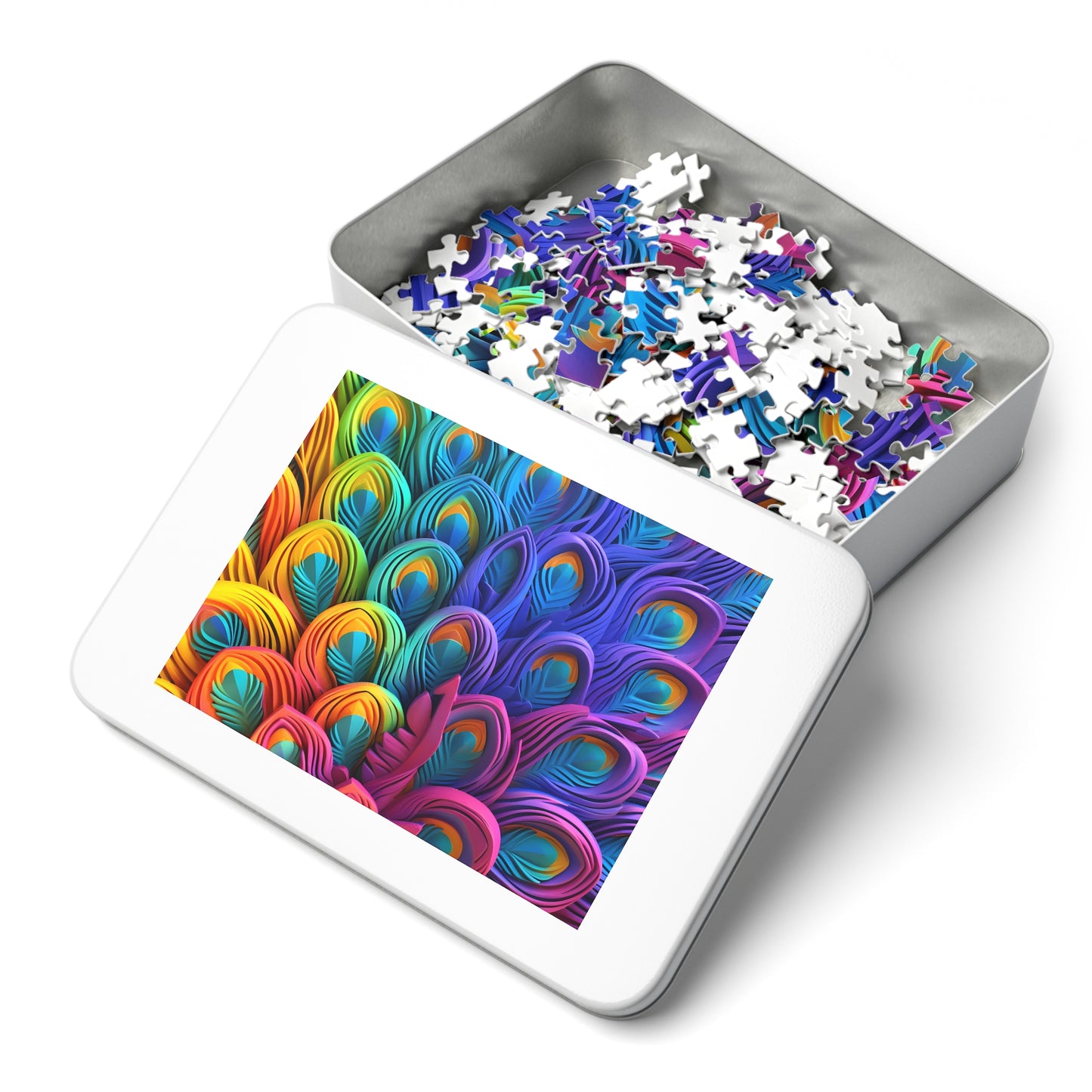 Puzzle, Peacock Feathers, Personalised/Non-Personalised (30, 110, 252, 500,1000-Piece) awd-574