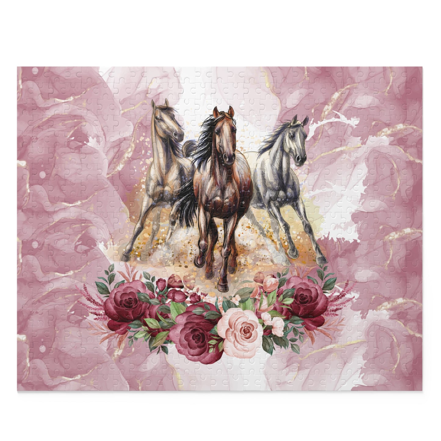 Personalised/Non-Personalised Puzzle, Horses (120, 252, 500-Piece)