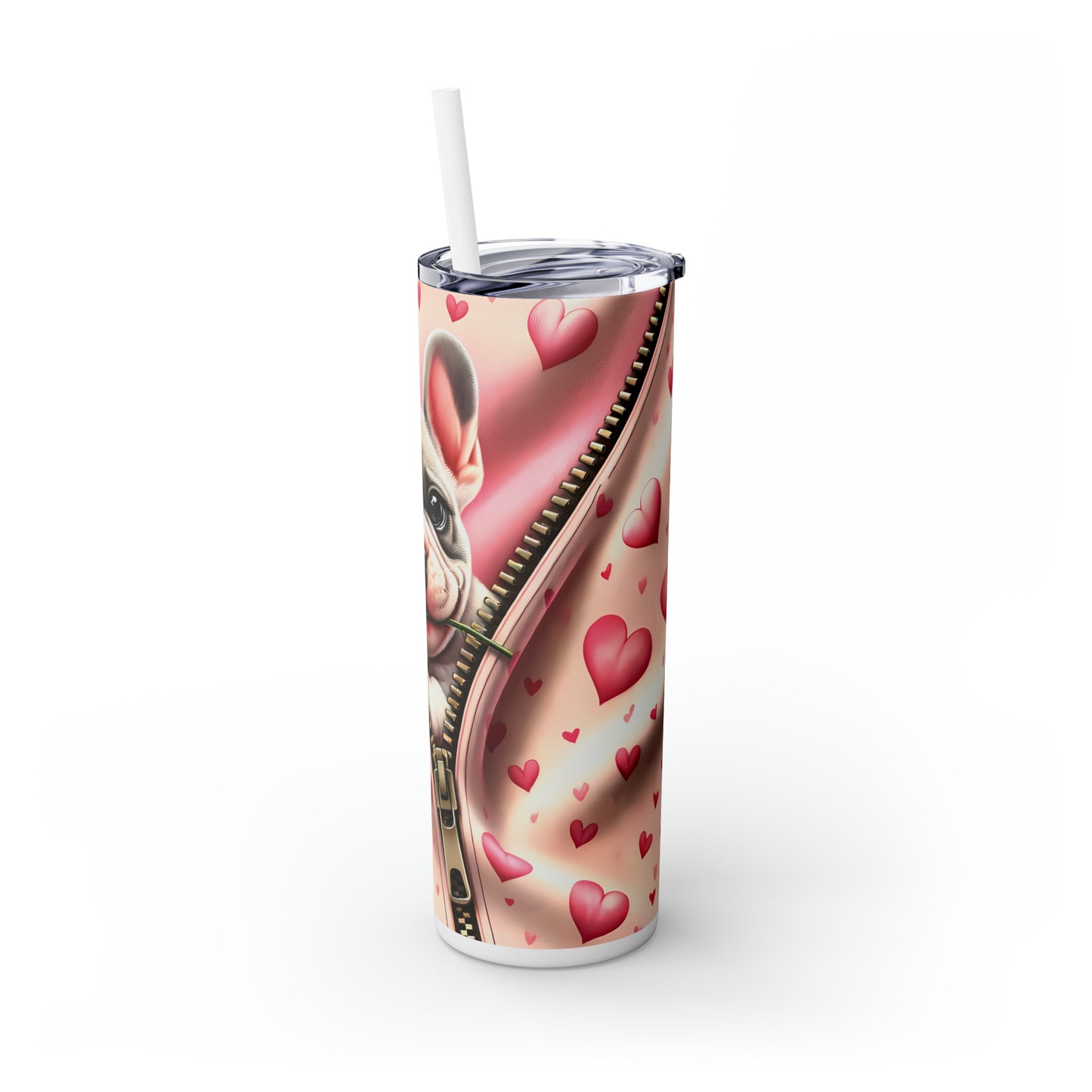 Skinny Tumbler with Straw, 20oz, Dog, Valentines Day, awd-864