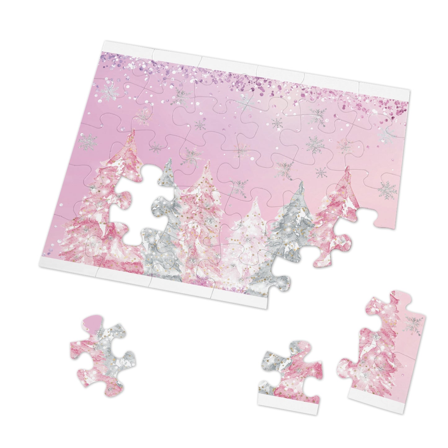 Puzzle, Christmas Trees, Personalised/Non-Personalised (30, 110, 252, 500,1000-Piece)