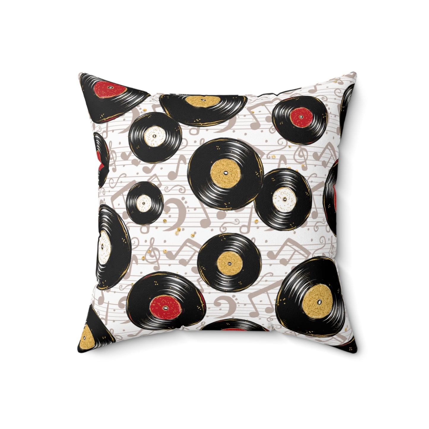 Spun Polyester Square Pillow, Music Cushion