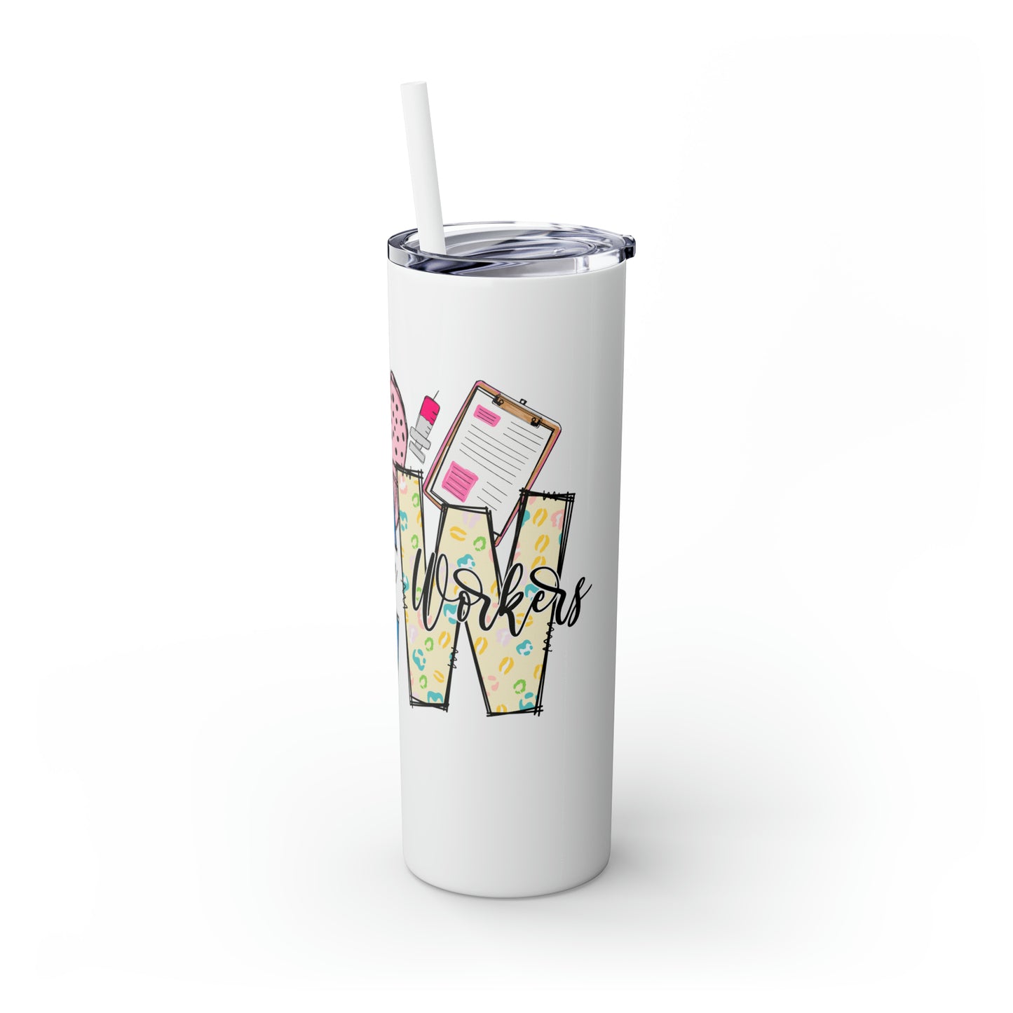 Skinny Tumbler with Straw, 20oz, Healthcare Worker, awd-158