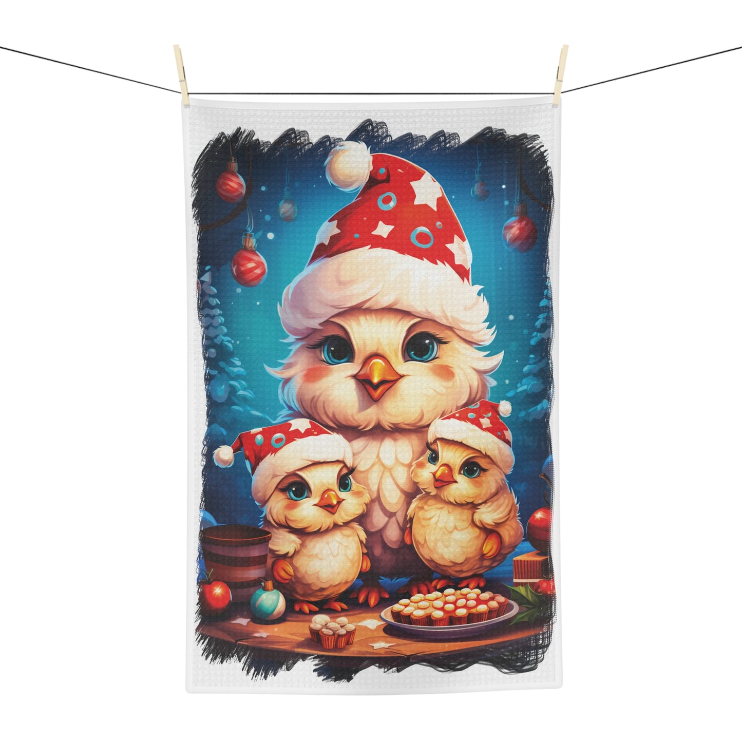 Microfiber Tea Towel, Christmas Birds