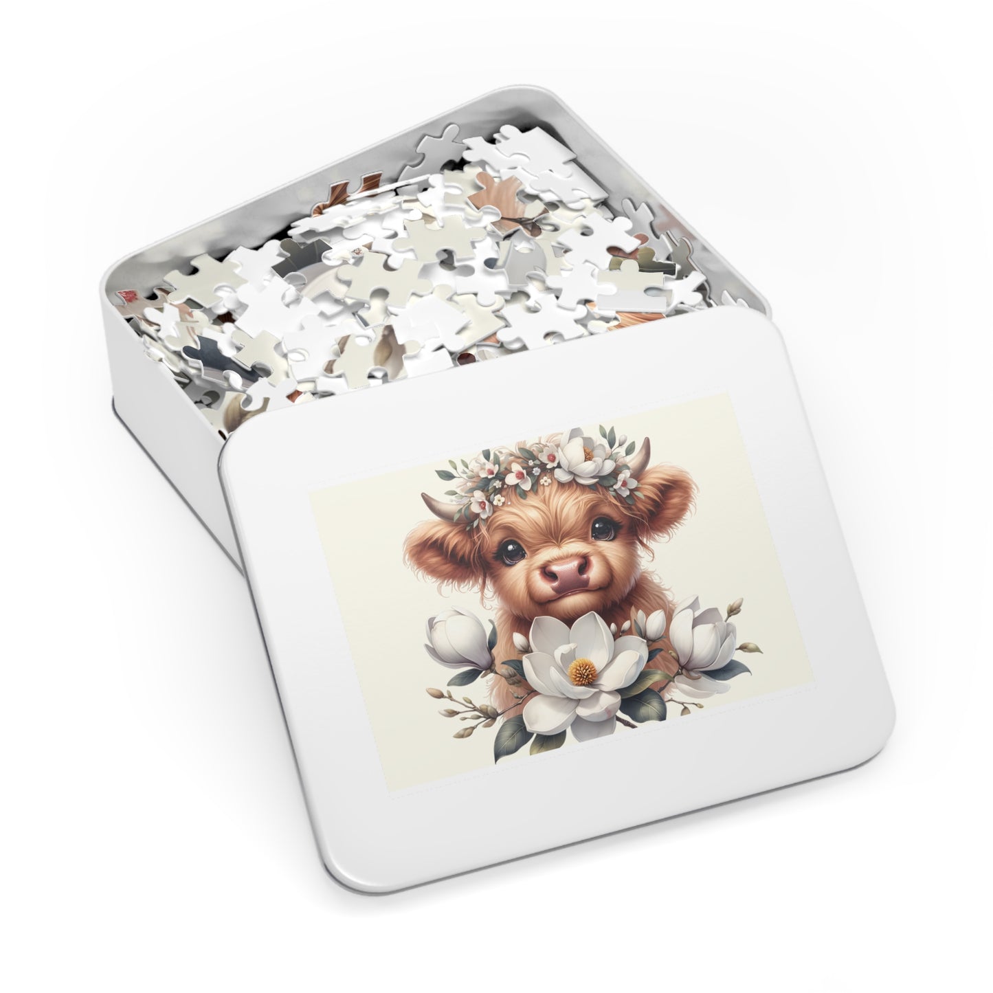 Jigsaw Puzzle, Highland Cow, Personalised/Non-Personalised (30, 110, 252, 500,1000-Piece)