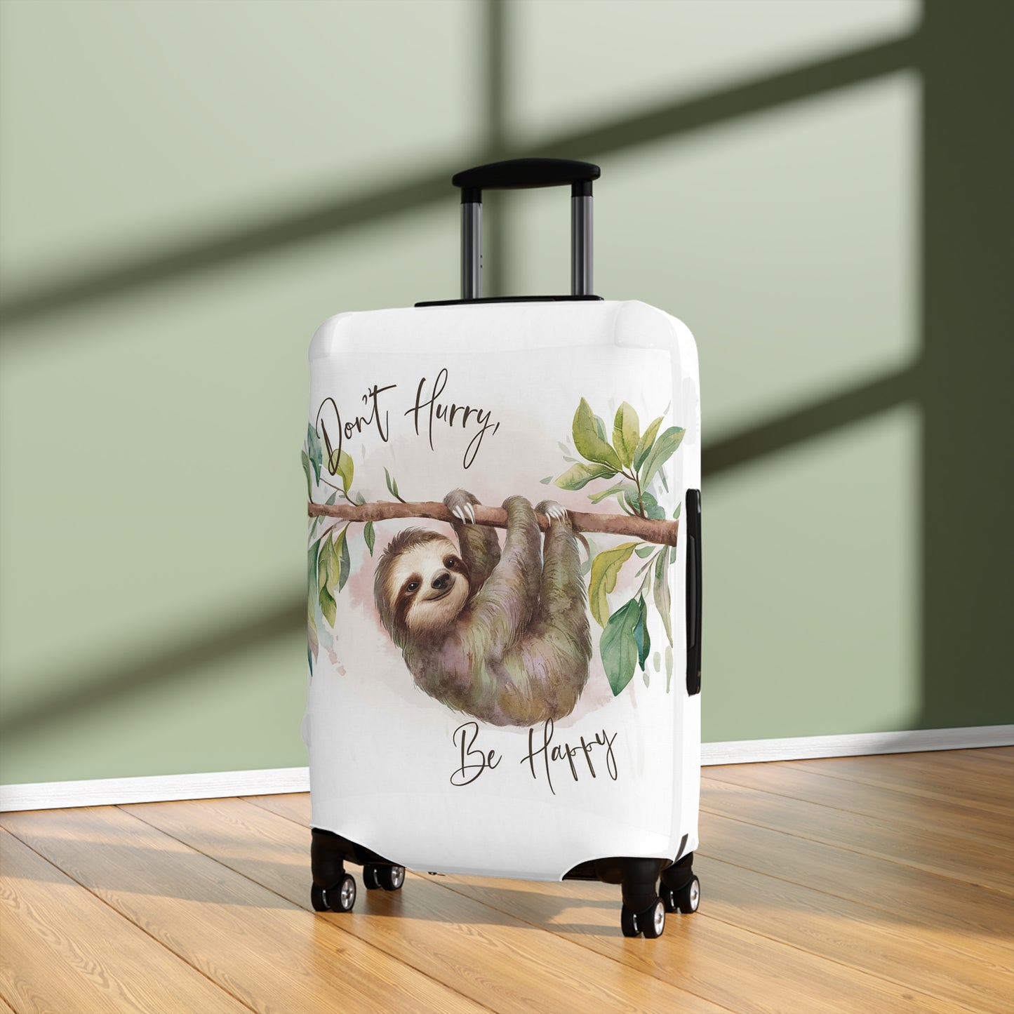 Luggage Cover, Sloth, Don't Hurry be Happy, awd-4042