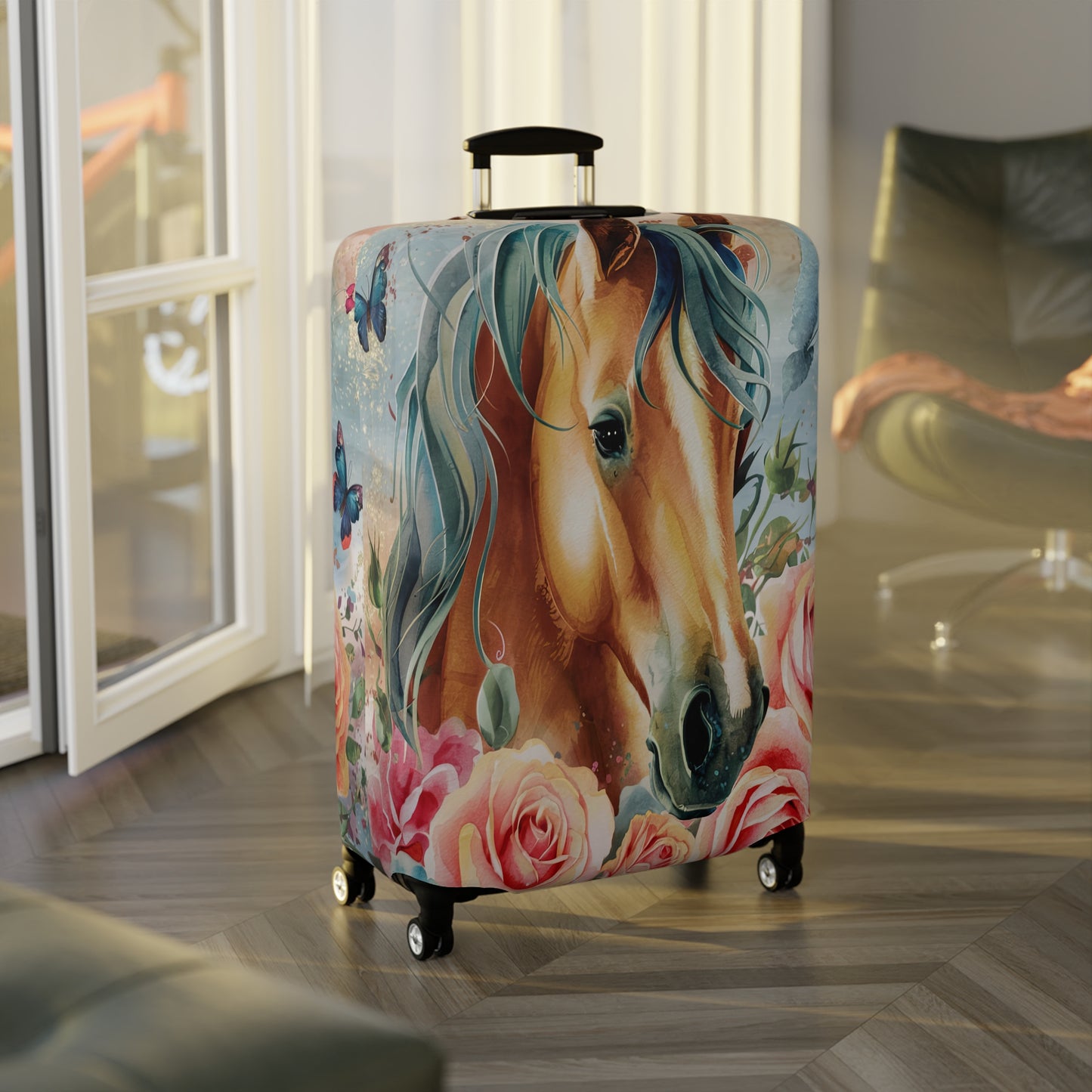 Luggage Cover, Country and Western, Boho Floral Horse, awd-1720