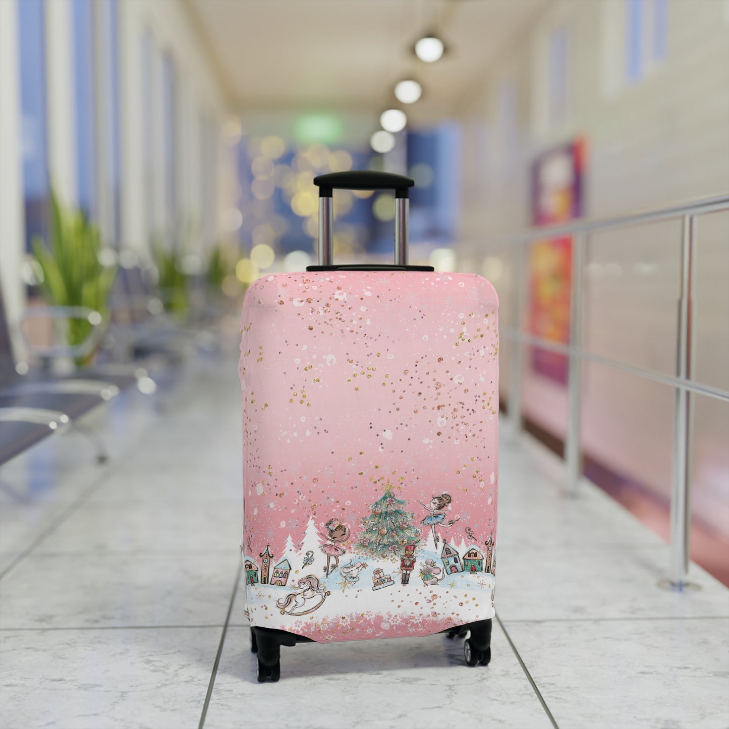 Luggage Cover, Christmas, Nutcracker Pink