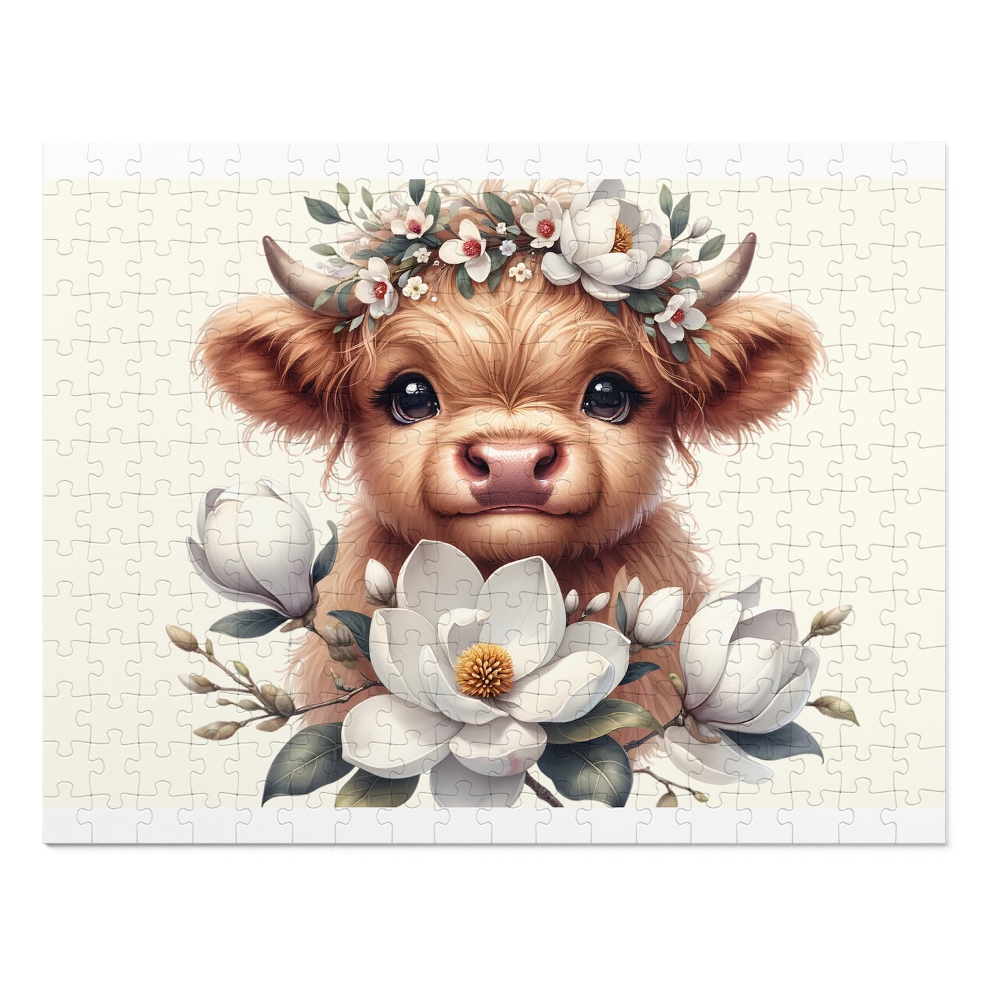 Jigsaw Puzzle, Highland Cow, Personalised/Non-Personalised (30, 110, 252, 500,1000-Piece)