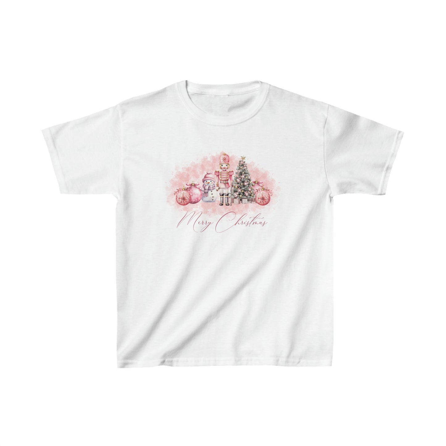 Kids Heavy Cotton™ Tee, Pink Christmas, Nutcracker , Kid Christmas TShirt