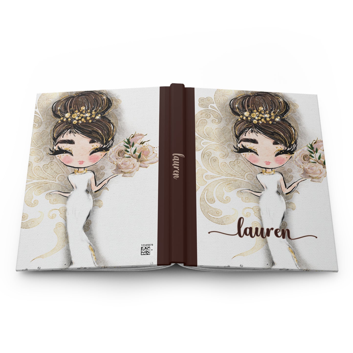 Personalised Hardcover Journal Matte, Country and Western, Whimsical Bride, awd-1773