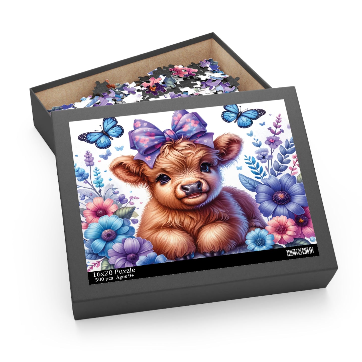 Personalised/Non-Personalised Puzzle, Highland Cow (120, 252, 500-Piece)